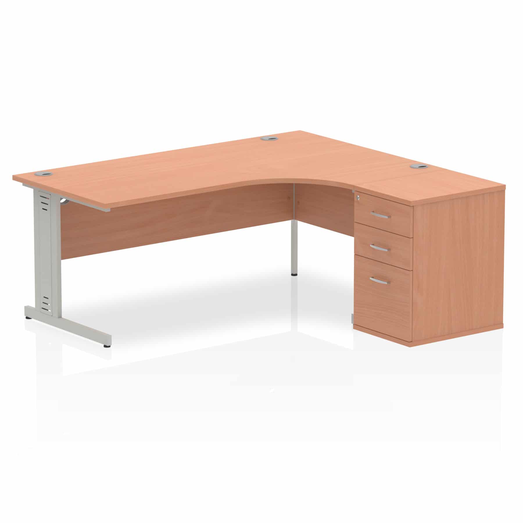 Impulse 1800mm Cable Managed Right Crescent Desk Workstation - Image 2