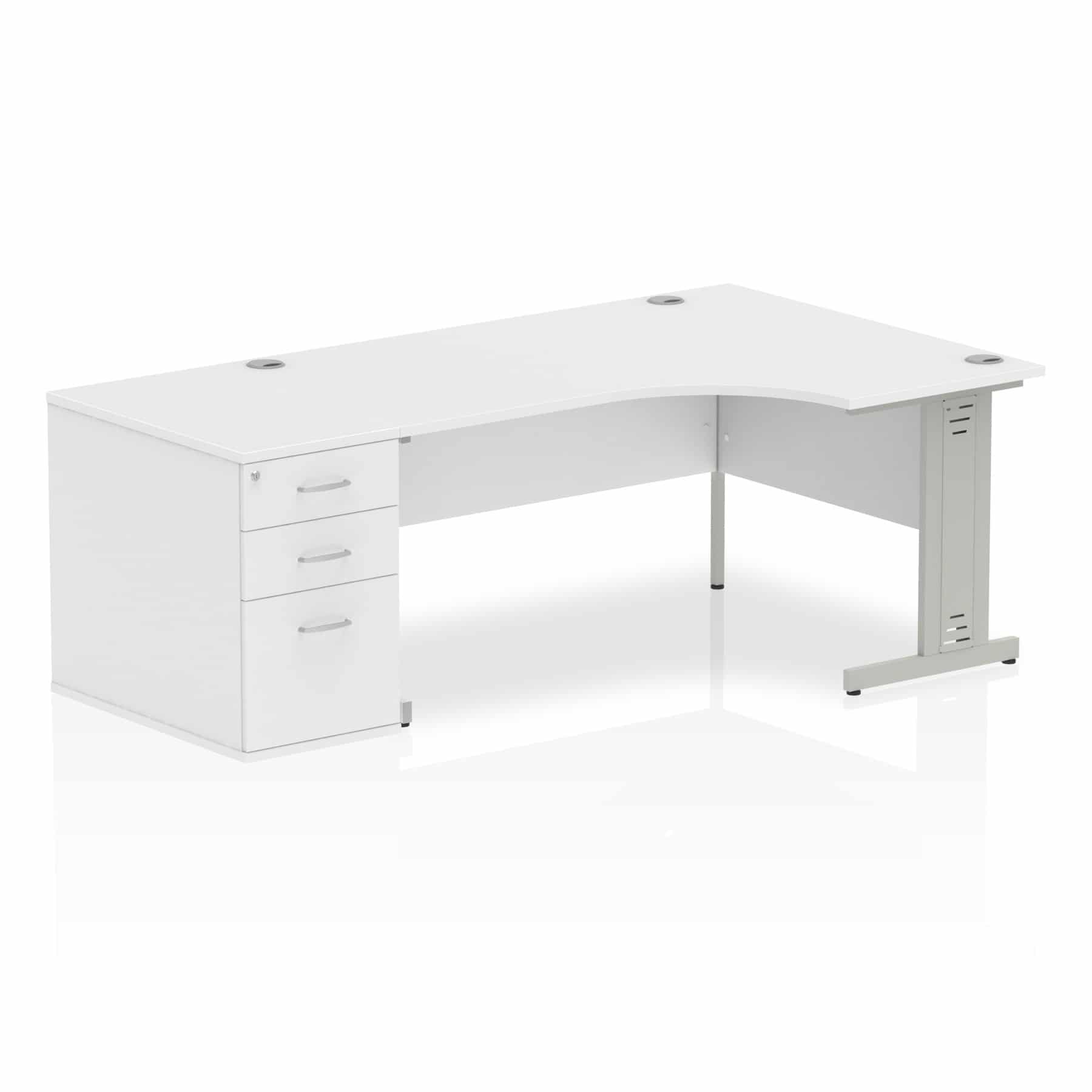 Impulse 1600mm Cable Managed Right Crescent Desk Workstation - Image 35