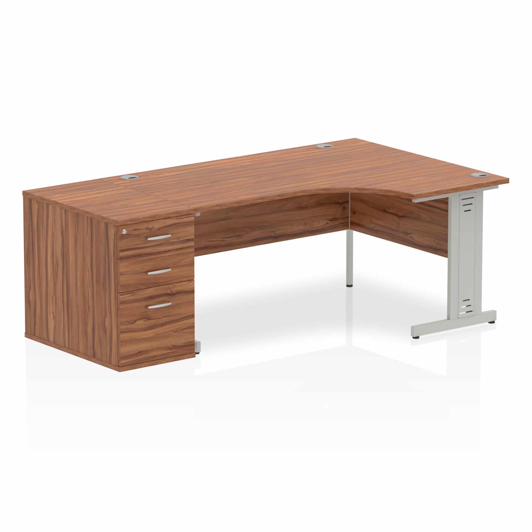 Impulse 1600mm Cable Managed Right Crescent Desk Workstation - Image 29