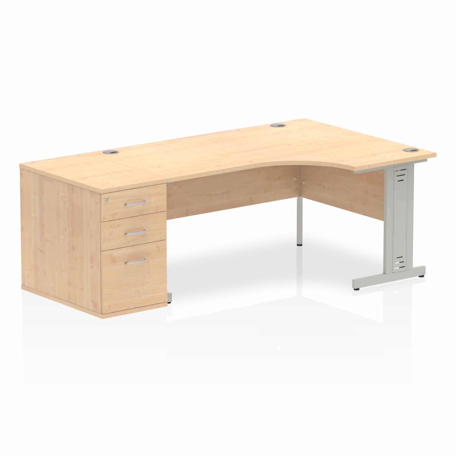 Impulse 1600mm Cable Managed Right Crescent Desk Workstation - Image 17
