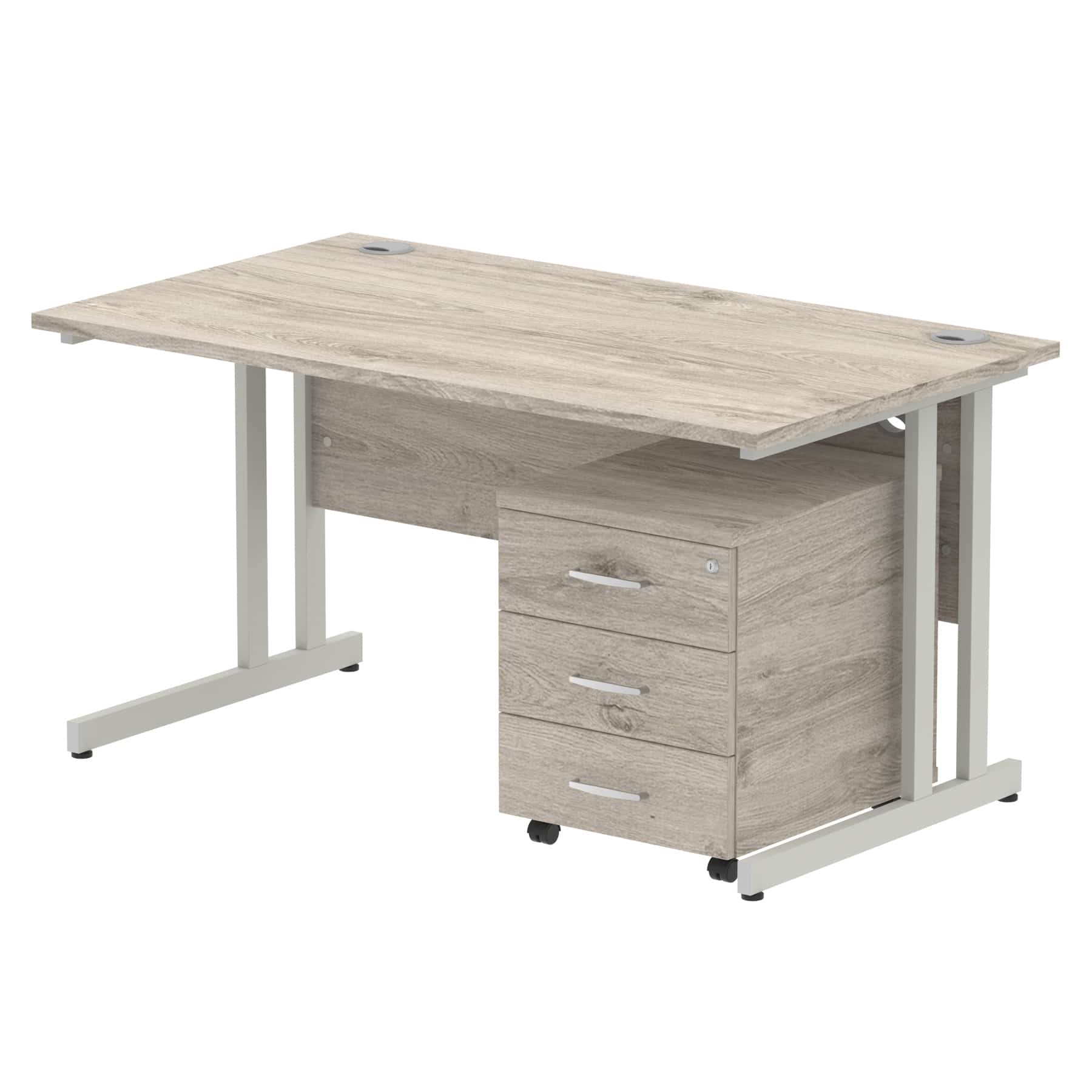 Impulse 1400mm Cantilever Straight Desk With Mobile Pedestal - Image 7