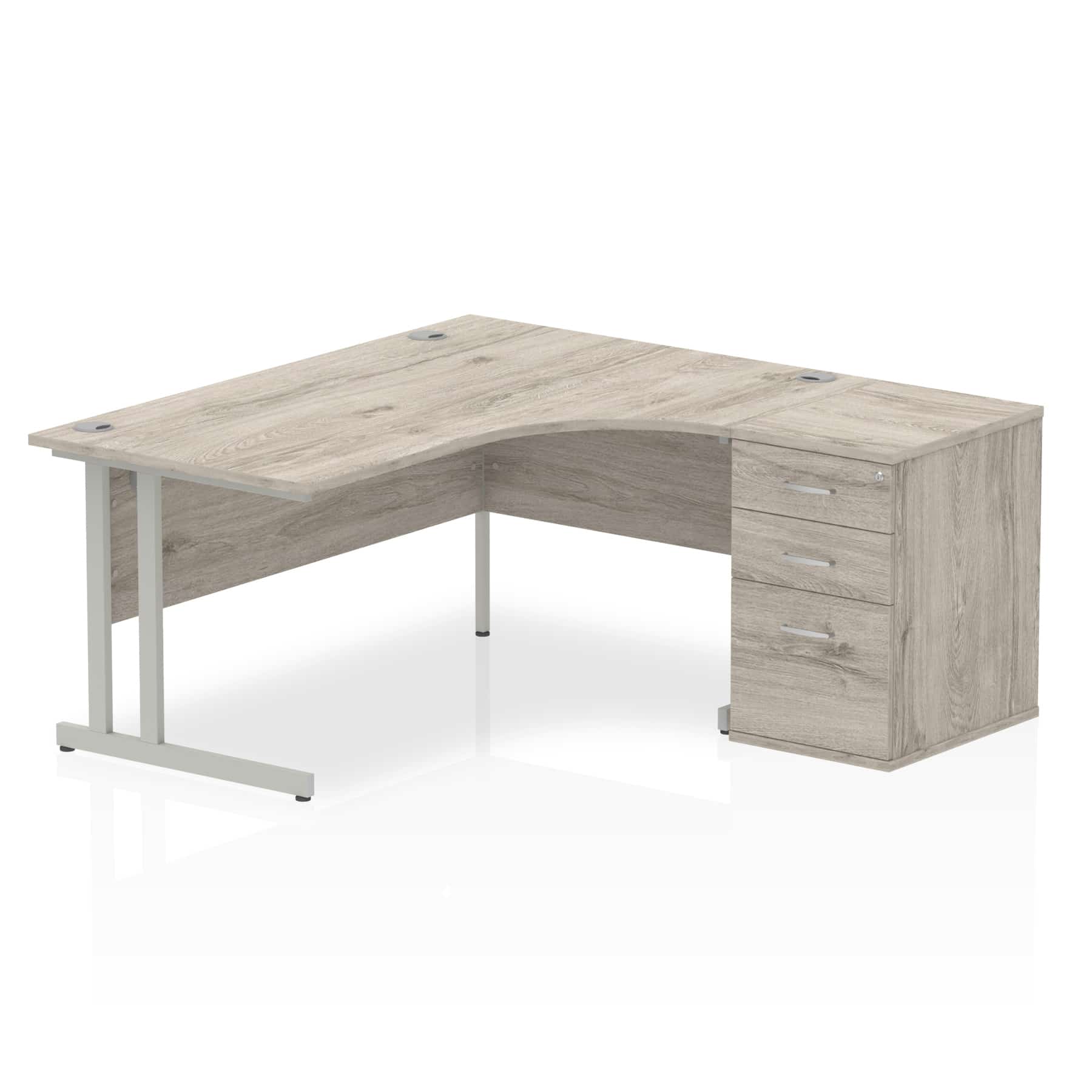 Impulse 1600mm Cantilever Right Crescent Desk Workstation - Image 8