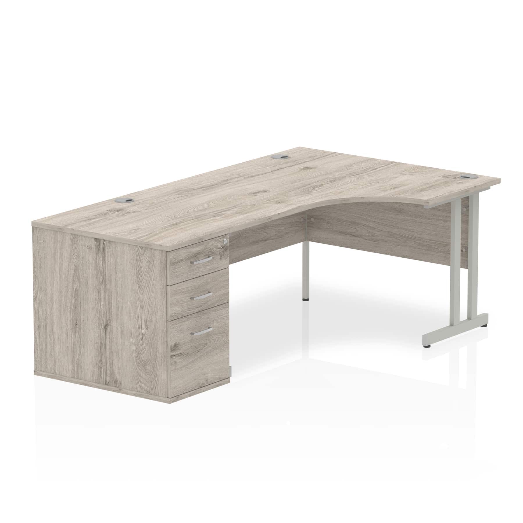 Impulse 1600mm Cantilever Right Crescent Desk Workstation - Image 11