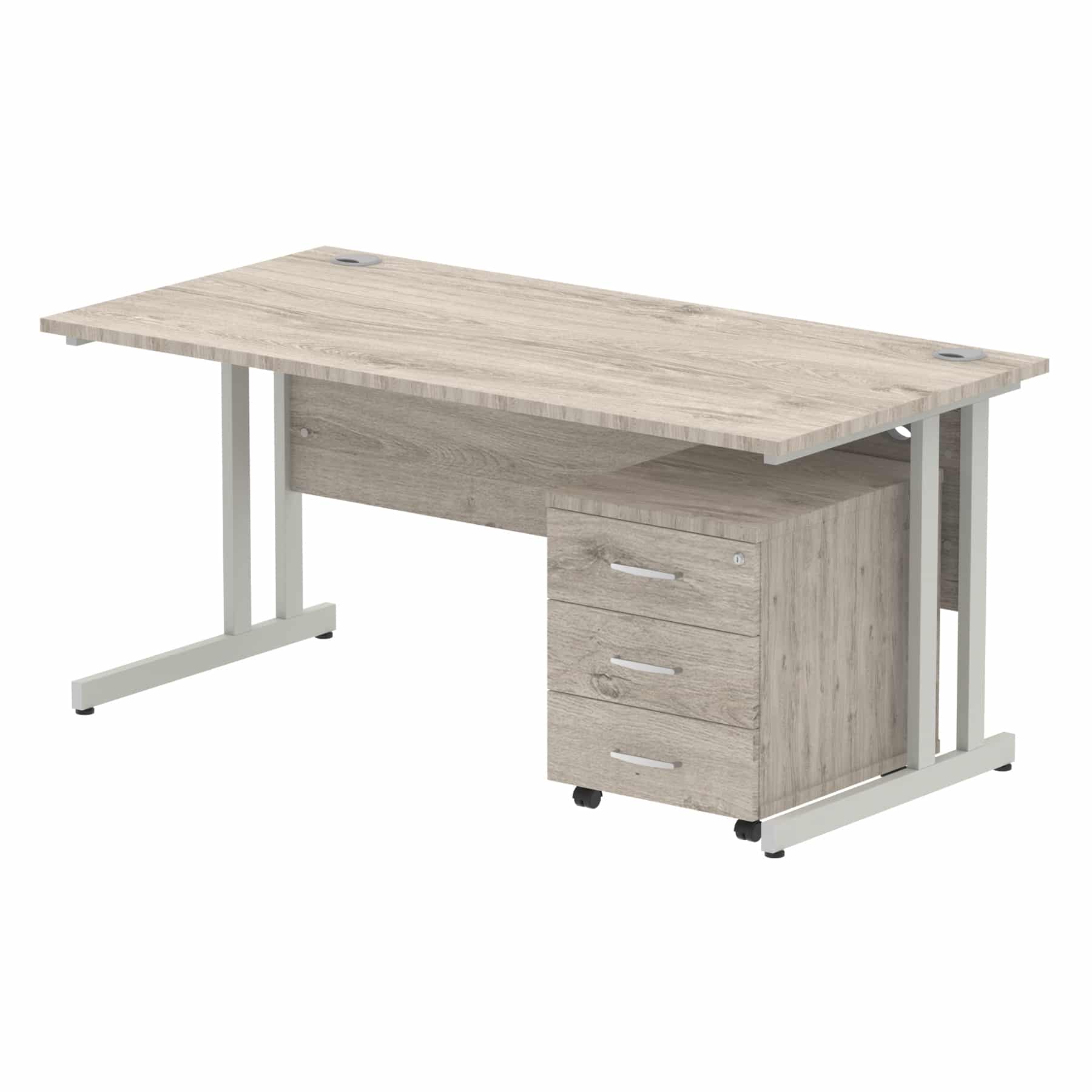Impulse 1600mm Cantilever Straight Desk With Mobile Pedestal - Image 6