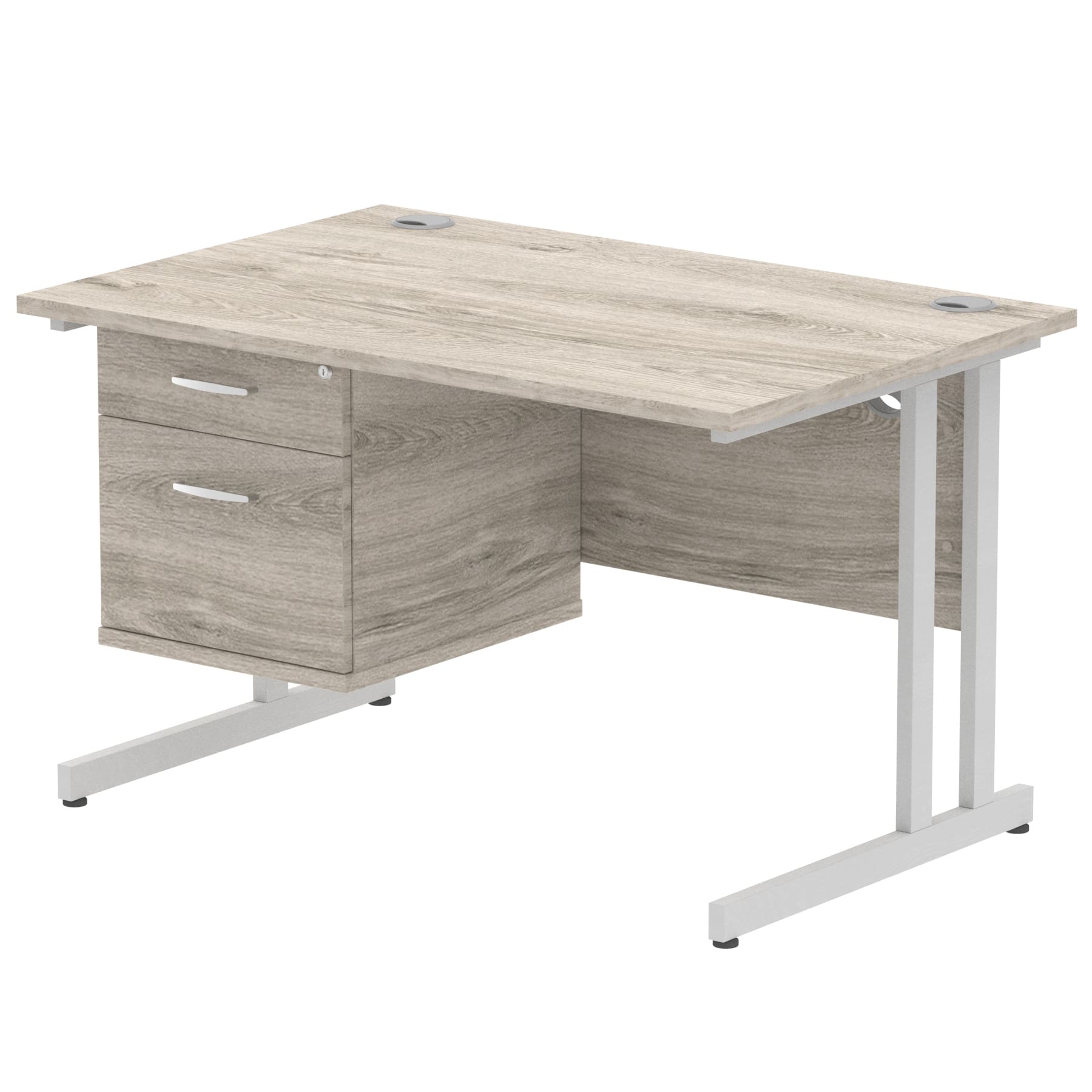Impulse 1200mm Cantilever Straight Desk With Single Fixed Pedestal - Image 70
