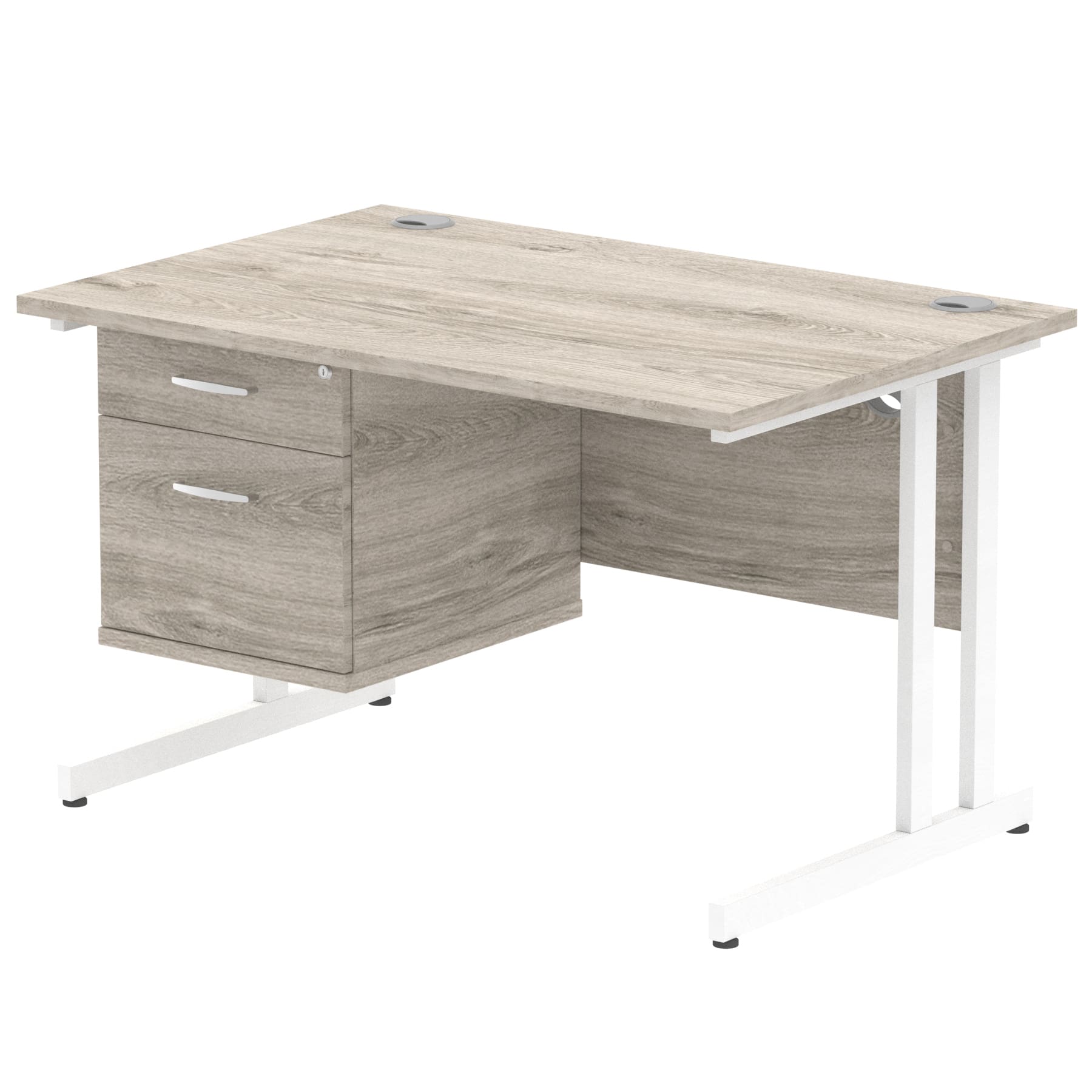 Impulse 1200mm Cantilever Straight Desk With Single Fixed Pedestal - Image 11