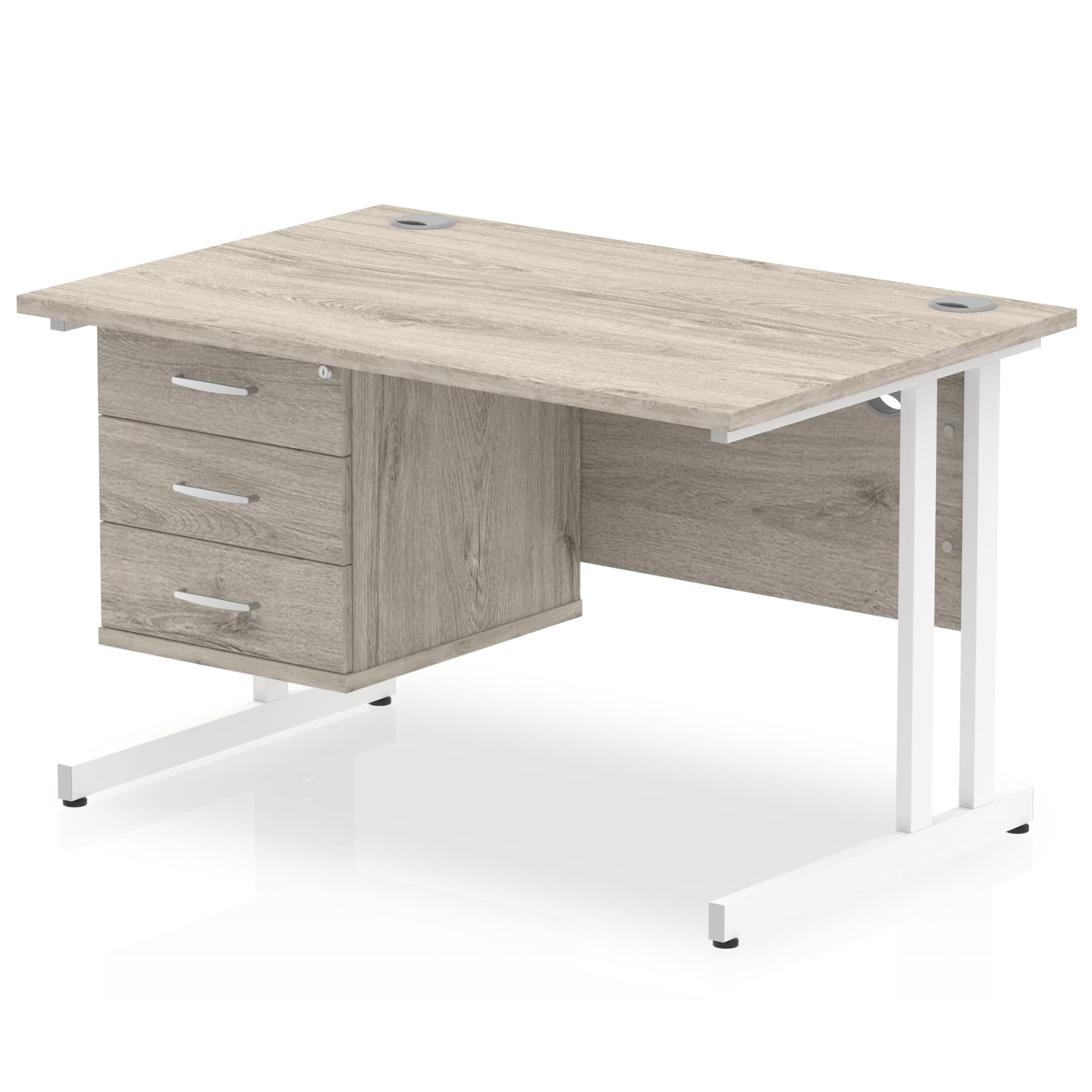 Impulse 1200mm Cantilever Straight Desk With Single Fixed Pedestal - Image 19