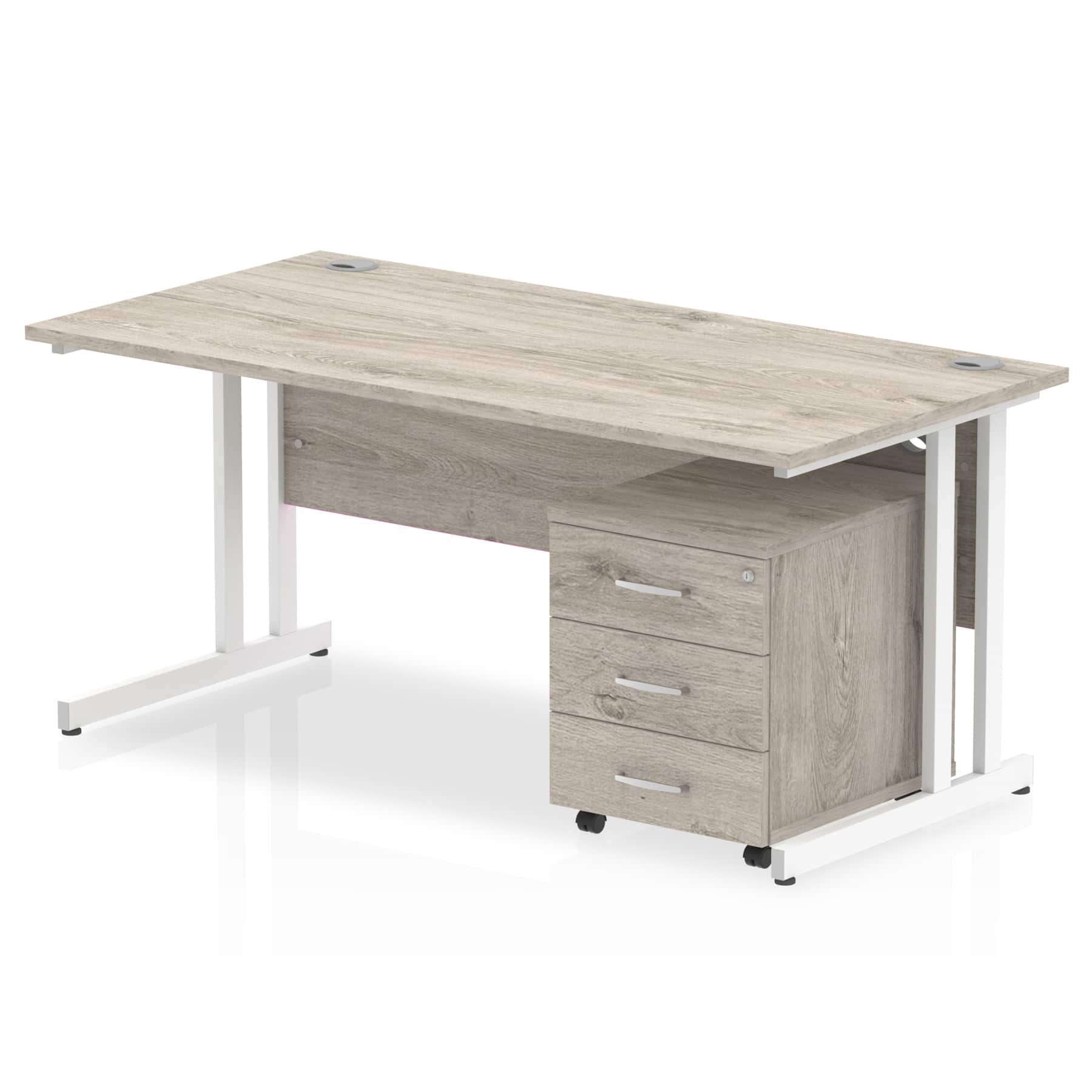 Impulse 1600mm Cantilever Straight Desk With Mobile Pedestal - Image 8