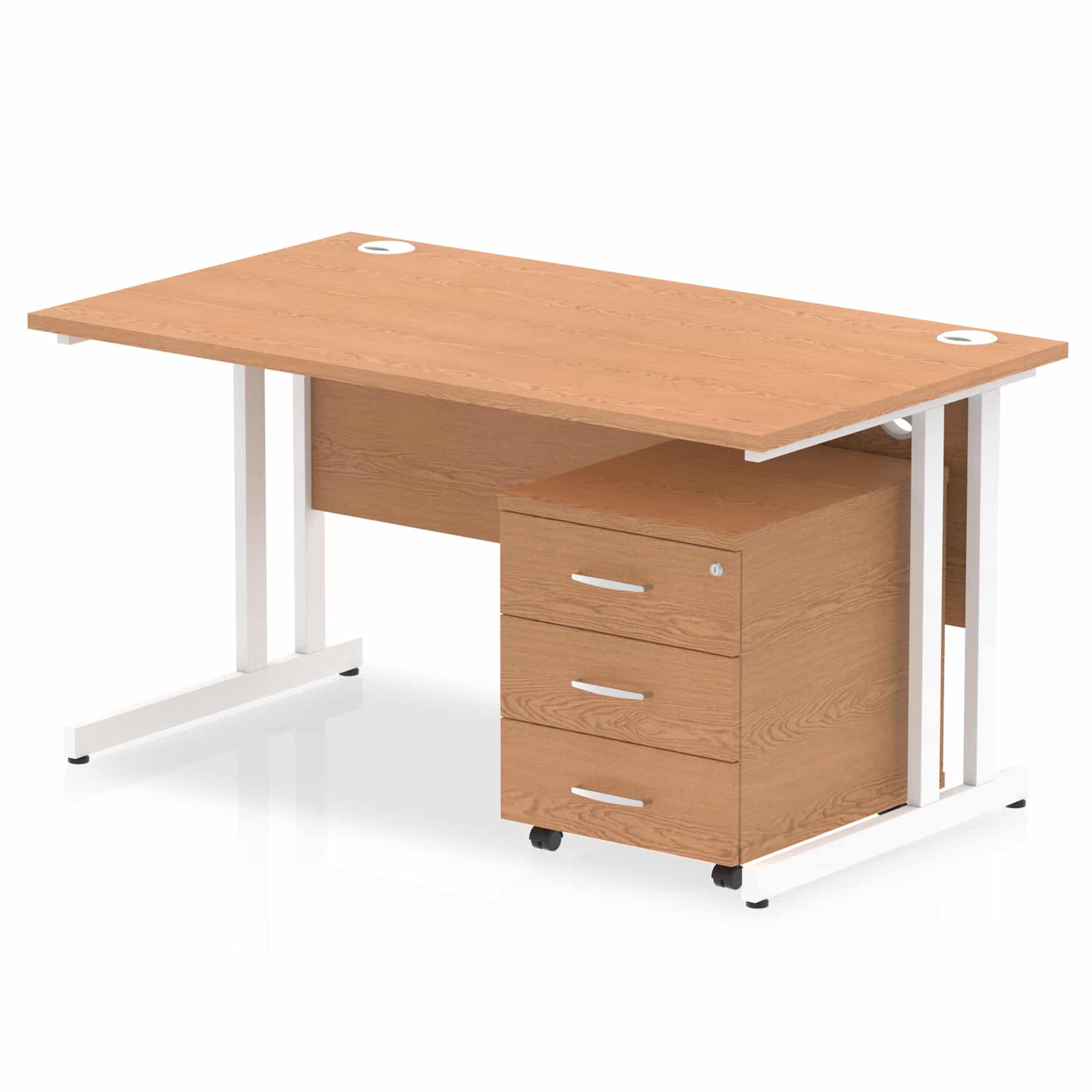 Impulse 1400mm Cantilever Straight Desk With Mobile Pedestal - Image 15