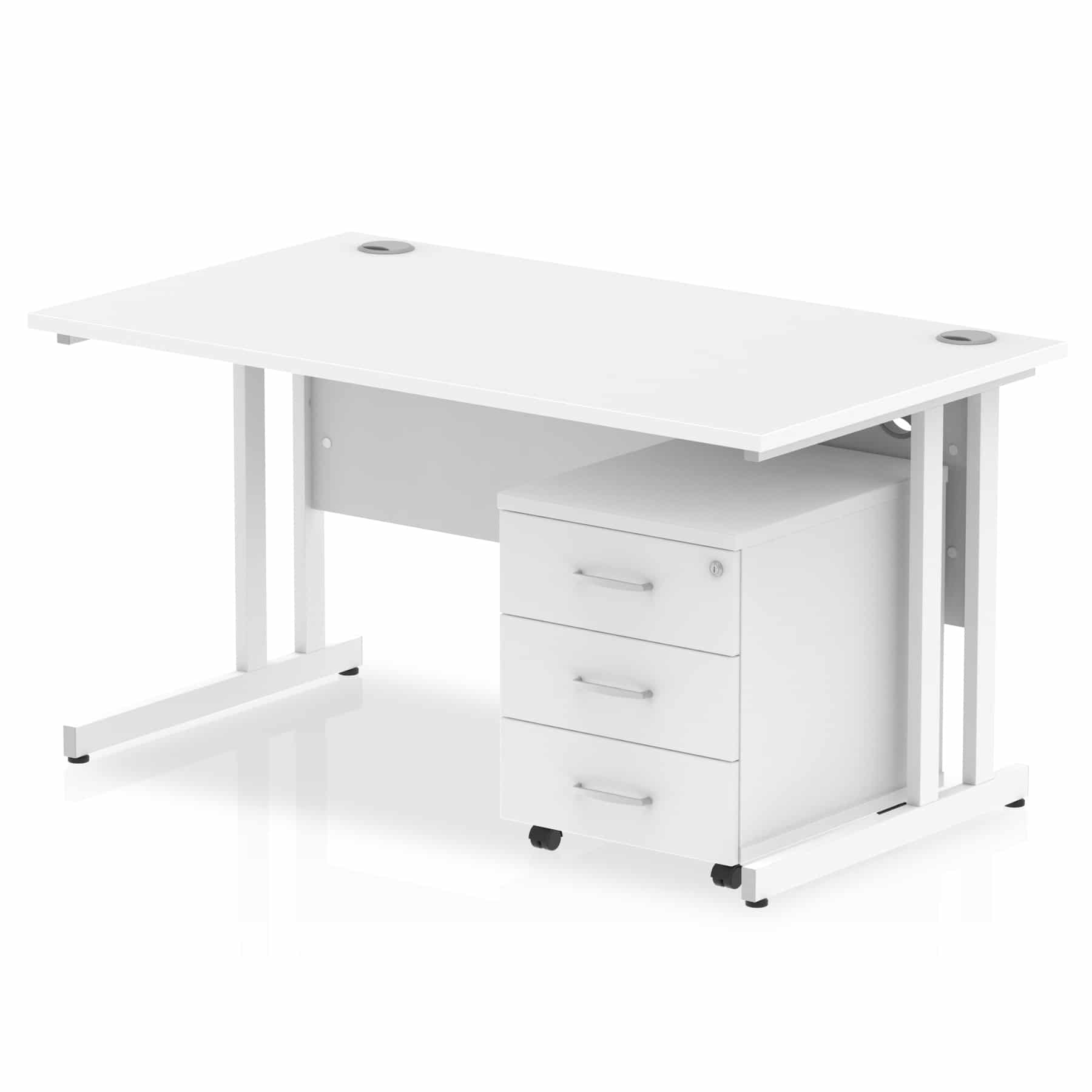 Impulse 1400mm Cantilever Straight Desk With Mobile Pedestal - Image 23