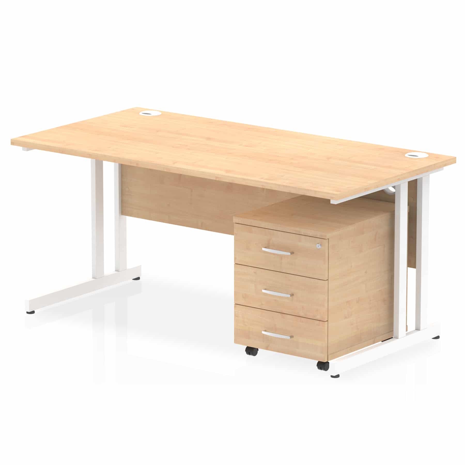 Impulse 1600mm Cantilever Straight Desk With Mobile Pedestal - Image 12