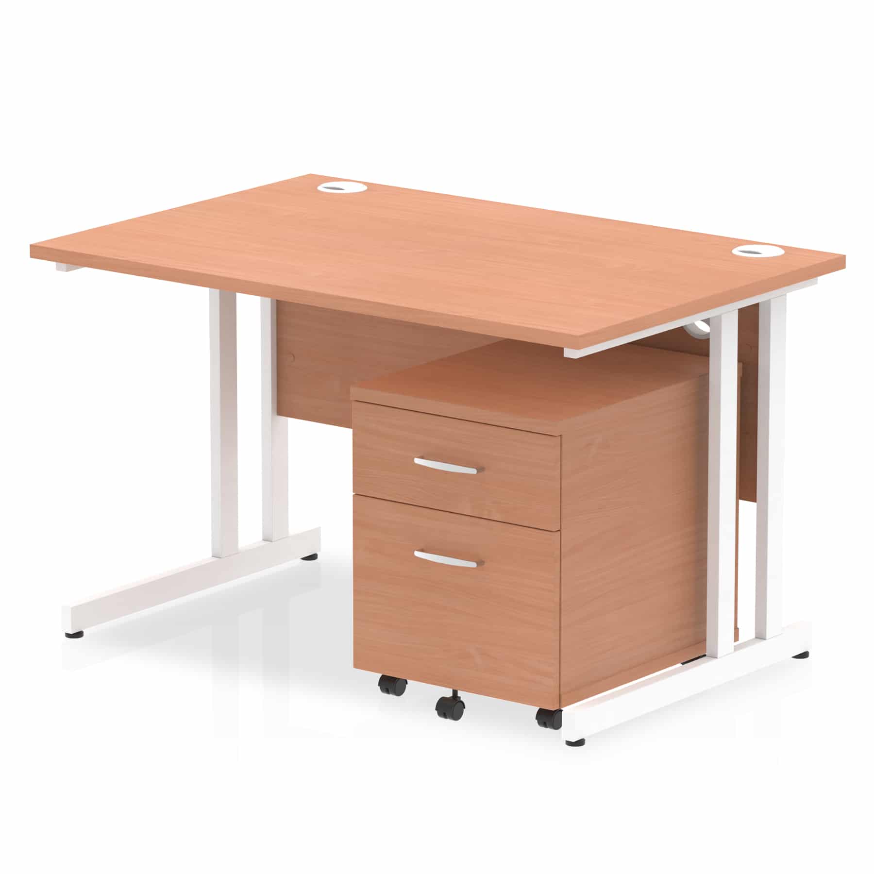 Impulse 1200mm Cantilever Straight Desk With Mobile Pedestal - Image 3