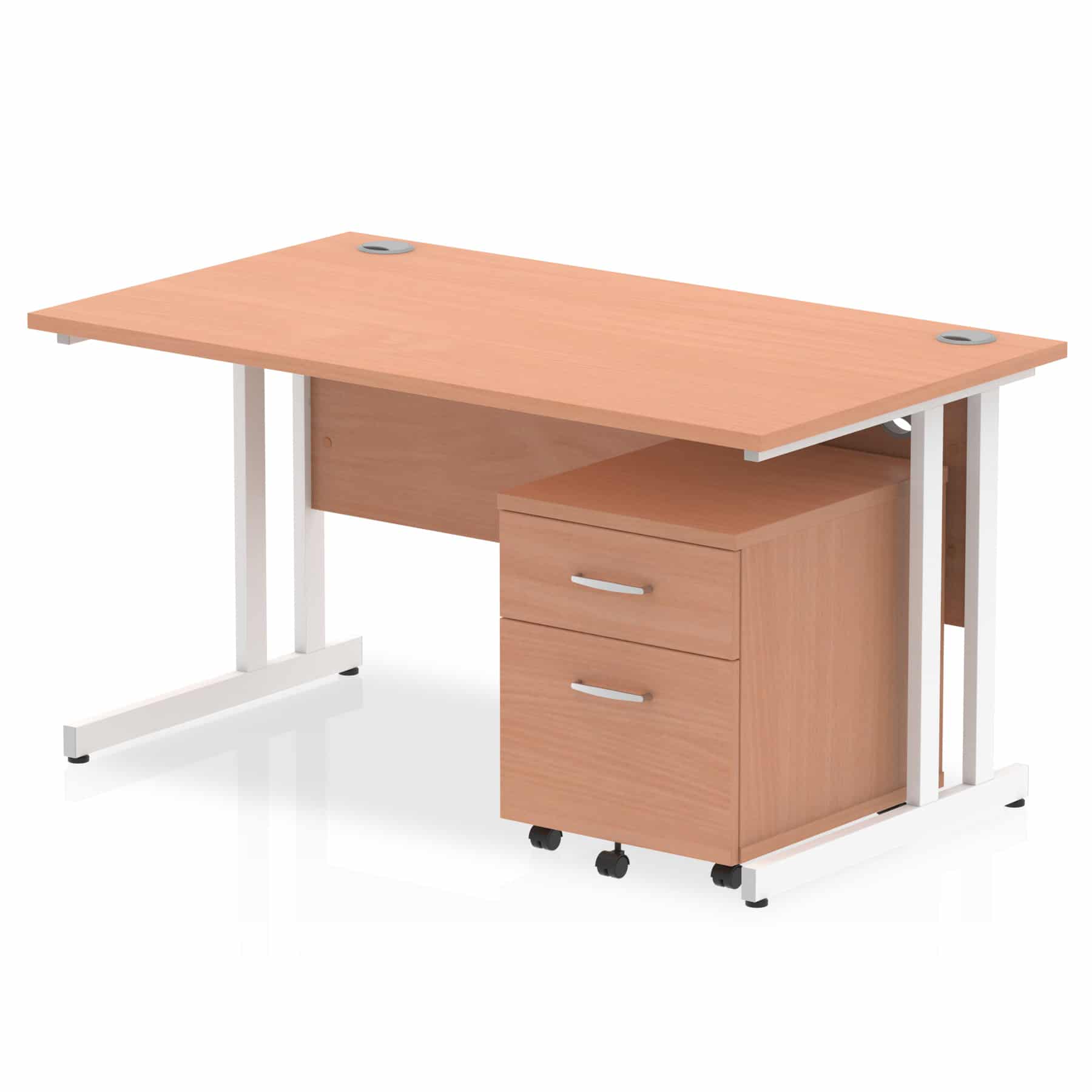 Impulse 1400mm Cantilever Straight Desk With Mobile Pedestal - Image 2