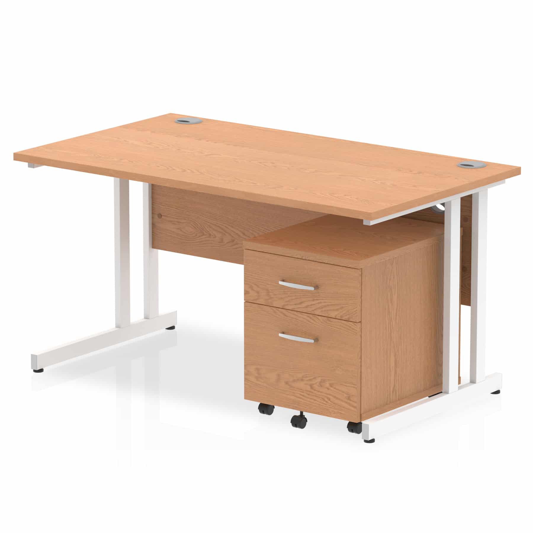 Impulse 1400mm Cantilever Straight Desk With Mobile Pedestal - Image 13