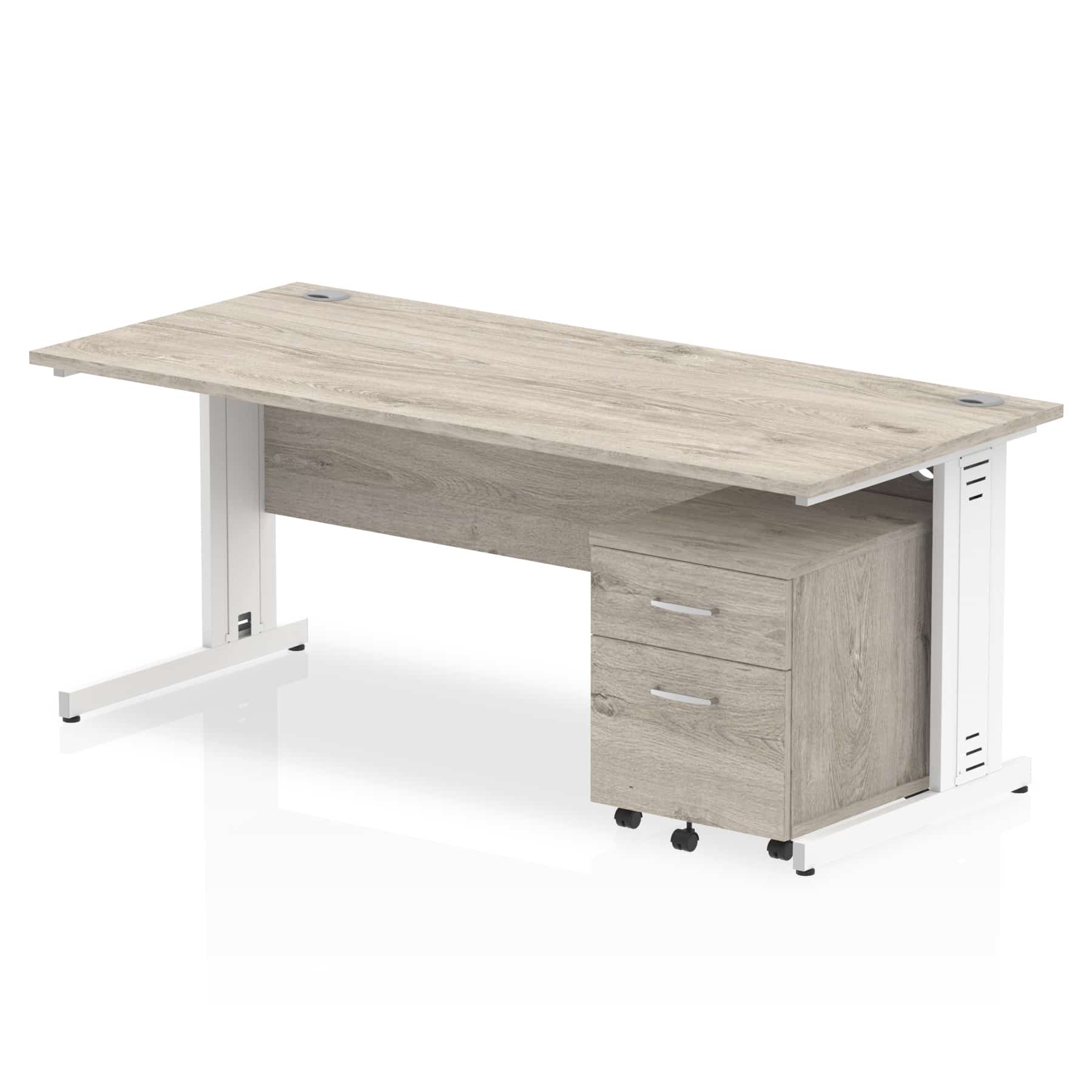 Impulse 1800mm Cable Managed Straight Desk With Mobile Pedestal - Image 7