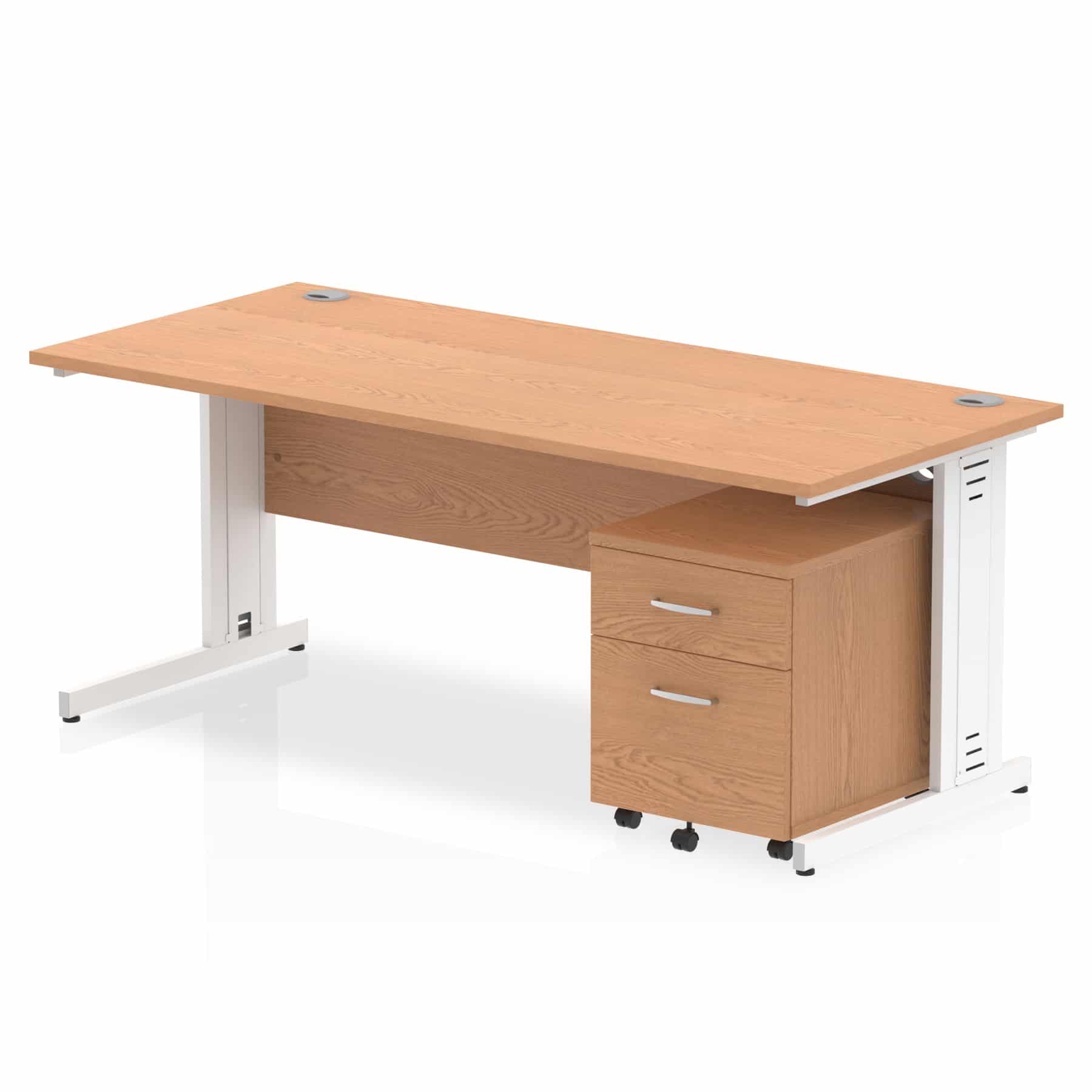 Impulse 1800mm Cable Managed Straight Desk With Mobile Pedestal - Image 15