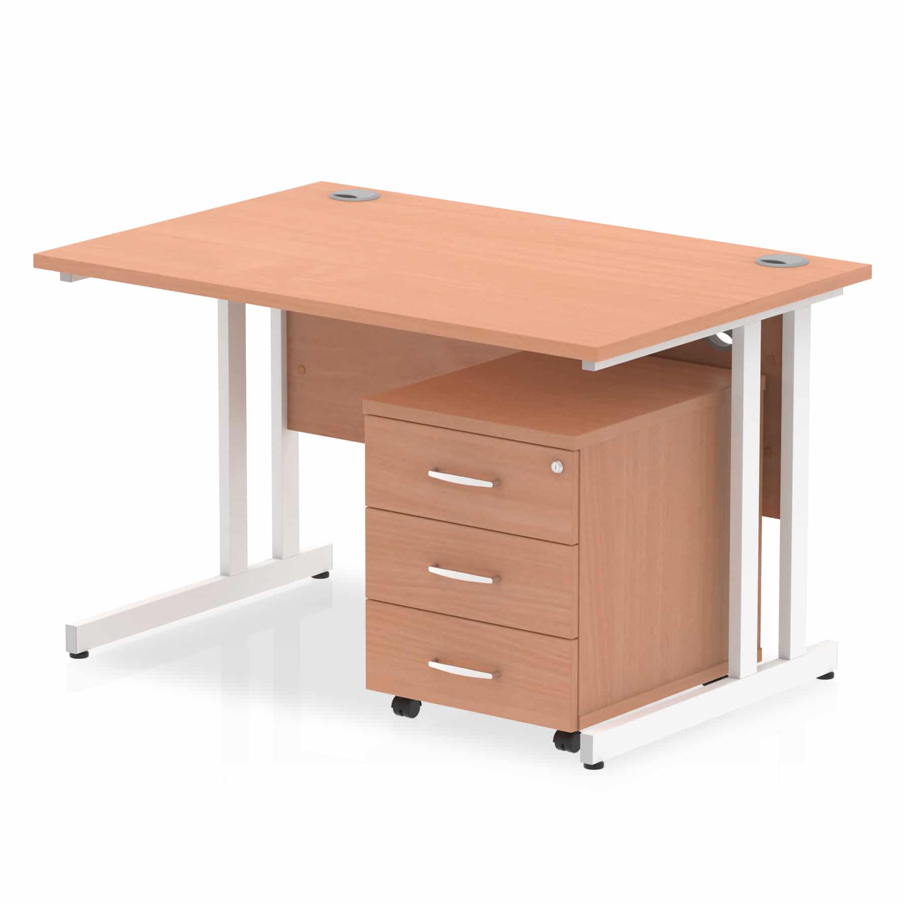 Impulse 1200mm Cantilever Straight Desk With Mobile Pedestal - Image 4