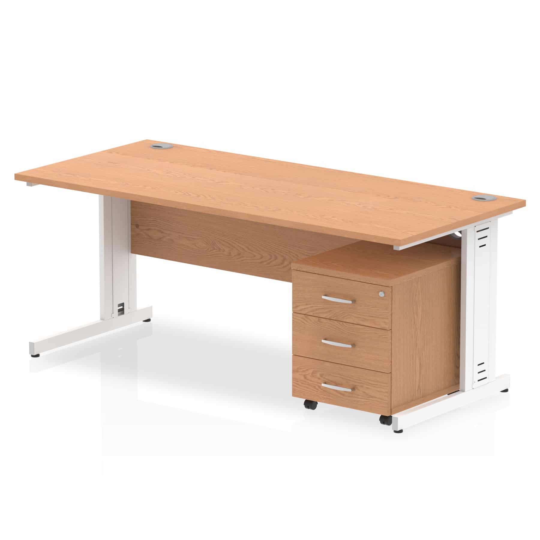 Impulse 1800mm Cable Managed Straight Desk With Mobile Pedestal - Image 16