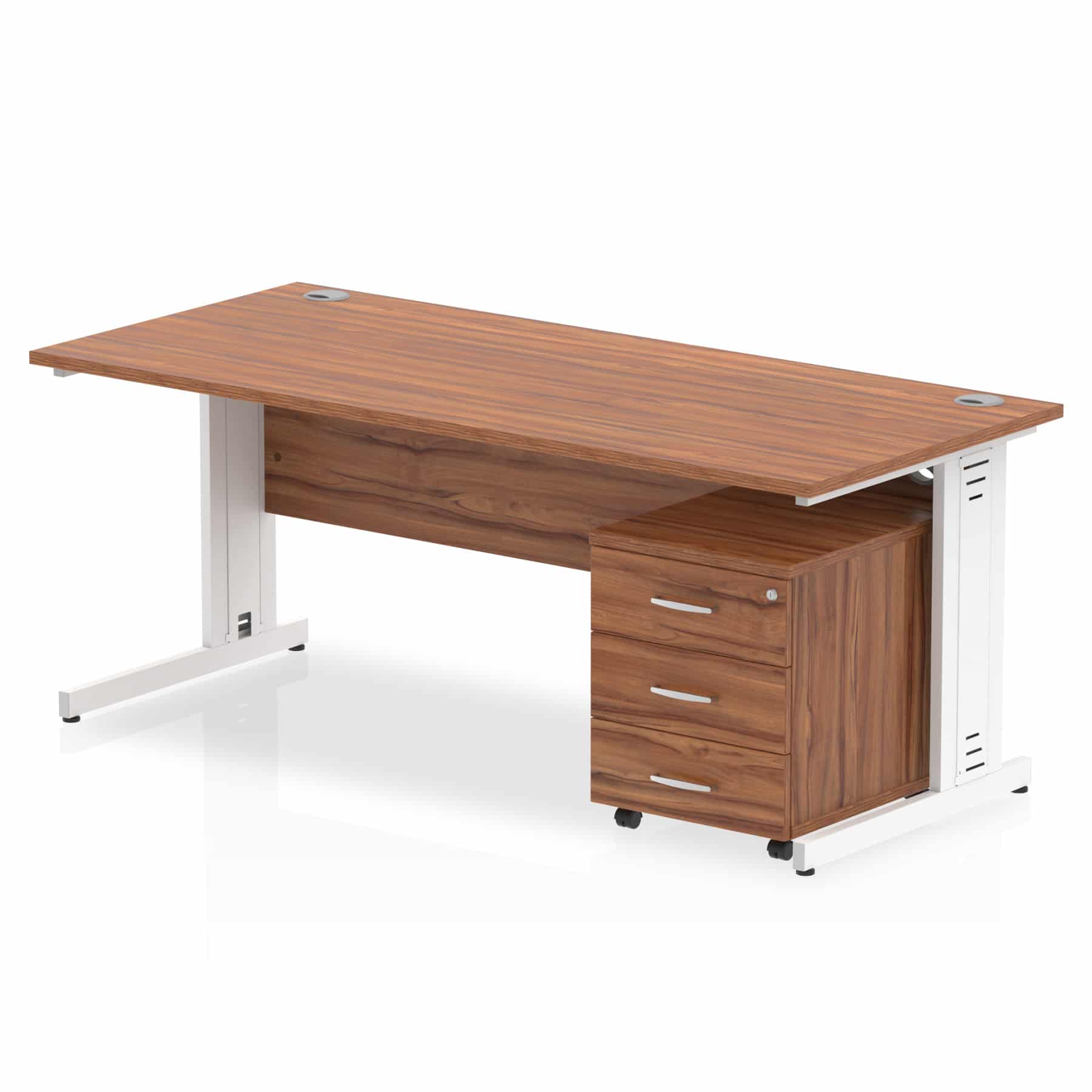 Impulse 1800mm Cable Managed Straight Desk With Mobile Pedestal - Image 20