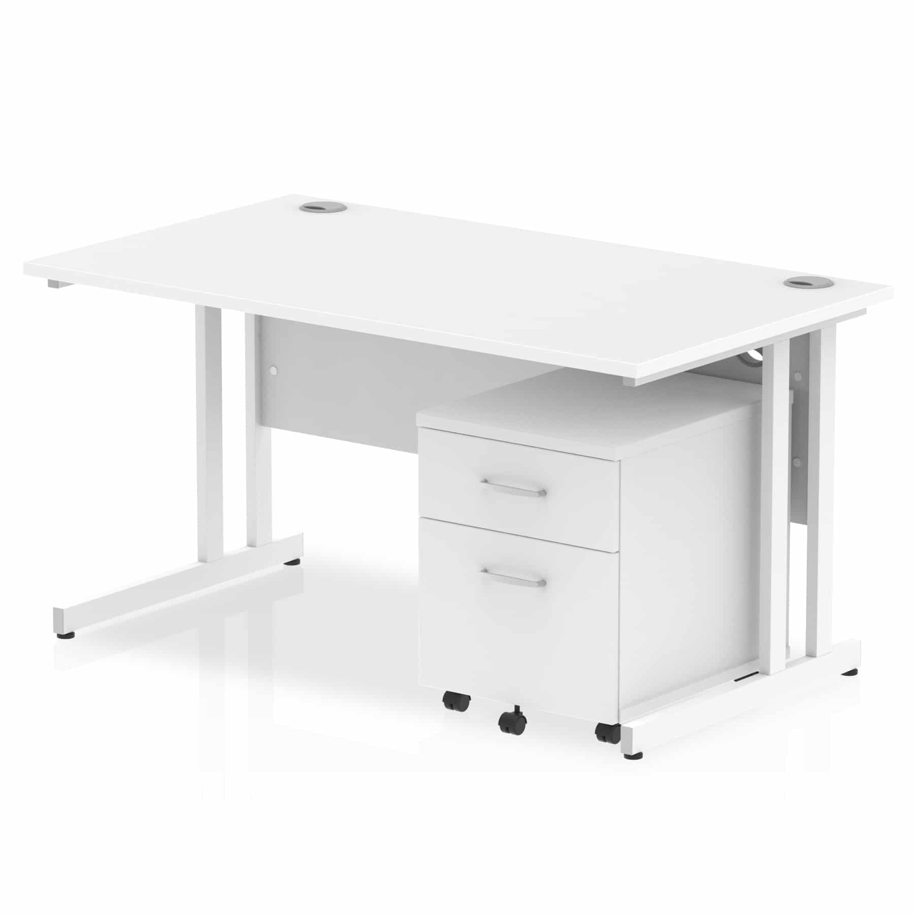 Impulse 1400mm Cantilever Straight Desk With Mobile Pedestal - Image 21