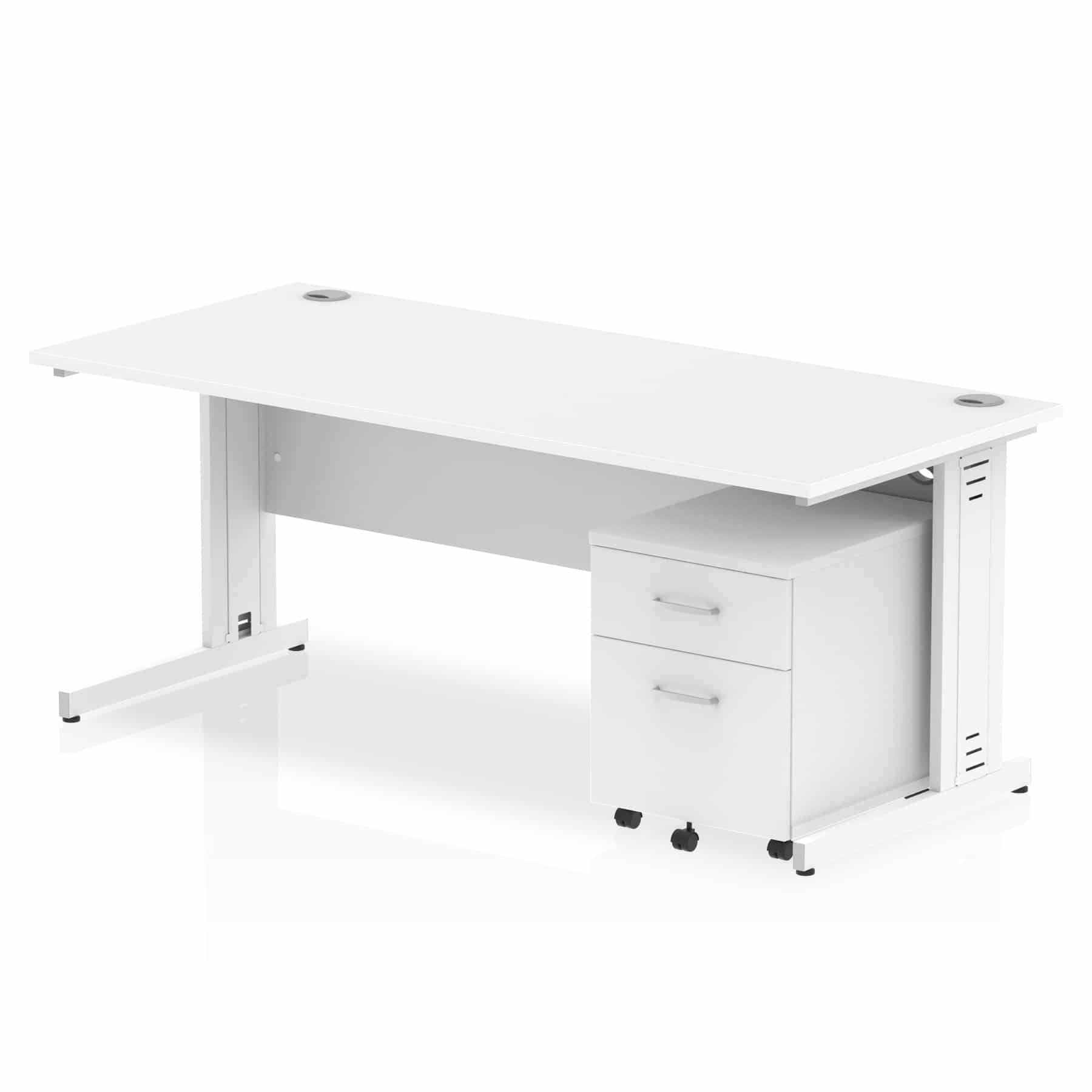 Impulse 1800mm Cable Managed Straight Desk With Mobile Pedestal - Image 23