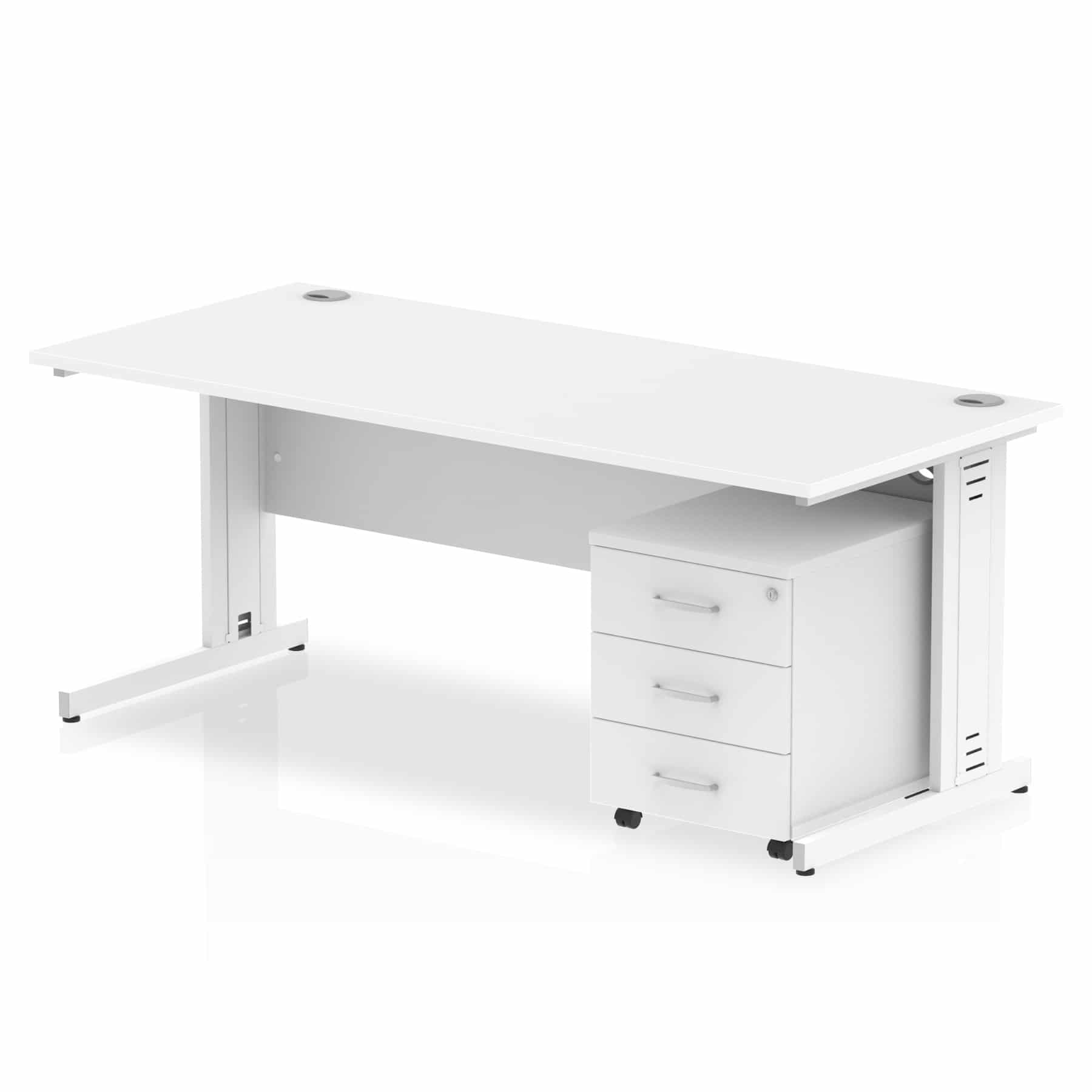 Impulse 1800mm Cable Managed Straight Desk With Mobile Pedestal - Image 24