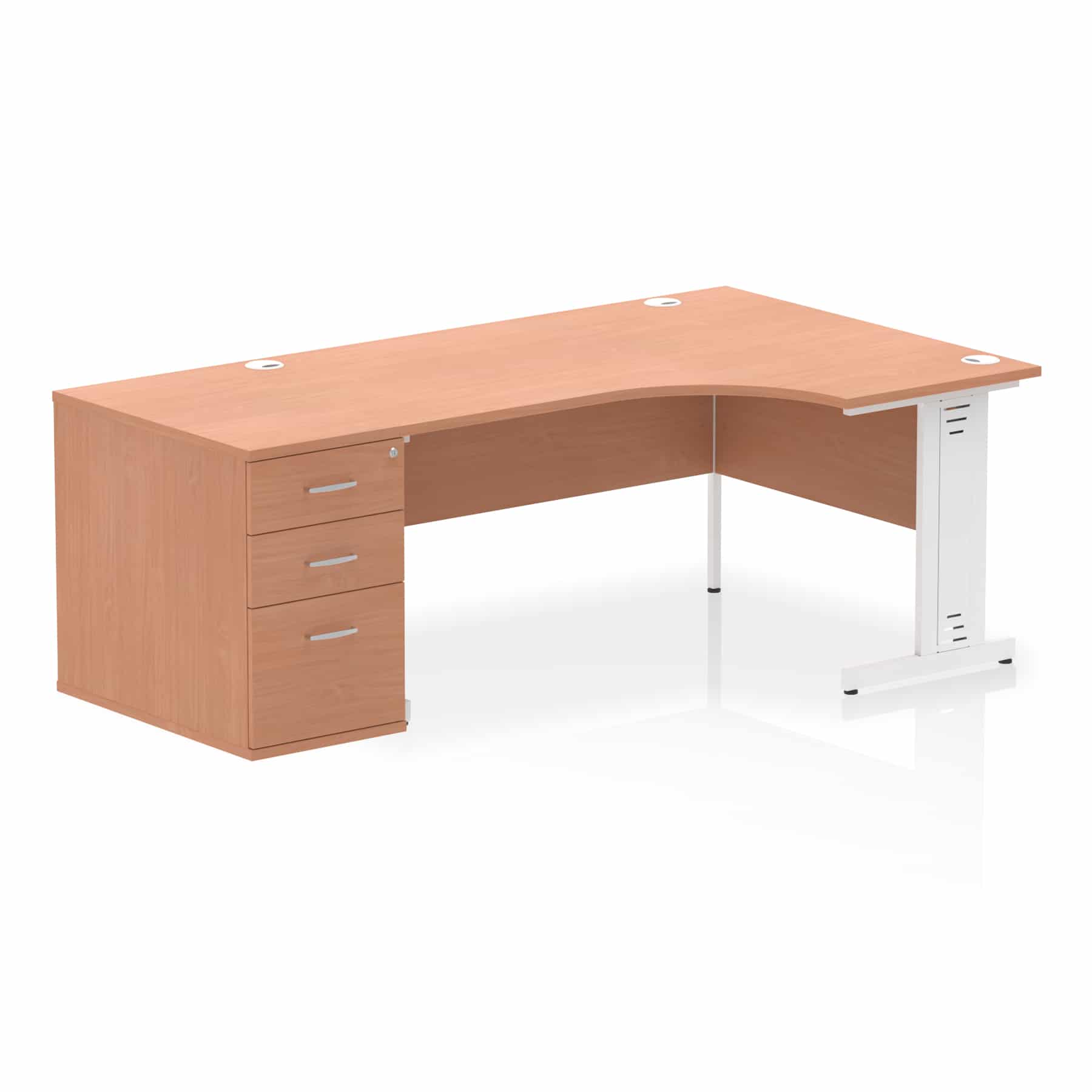 Impulse 1600mm Cable Managed Right Crescent Desk Workstation - Image 6