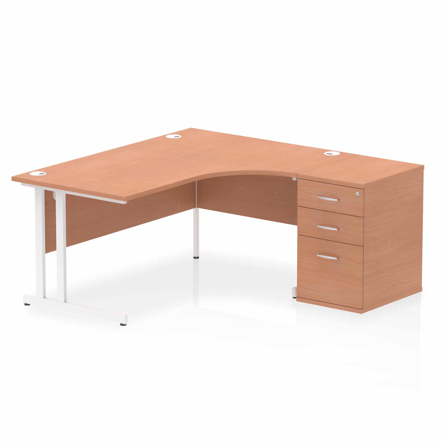 Impulse 1600mm Cantilever Right Crescent Desk Workstation - Image 3