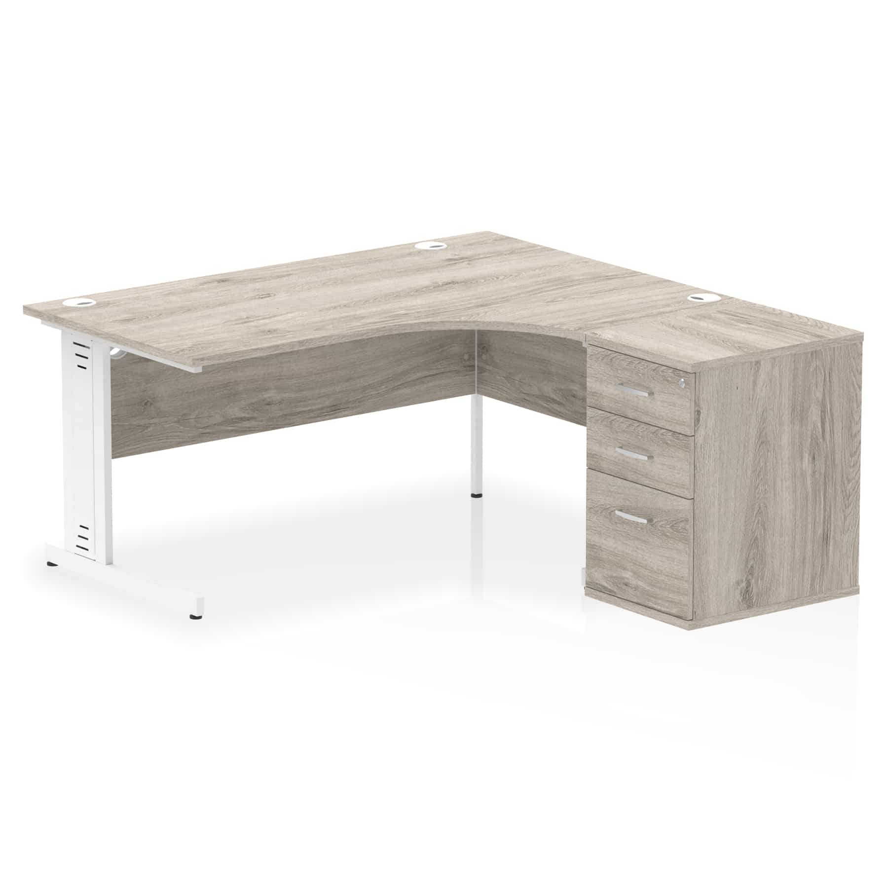 Impulse 1600mm Cable Managed Right Crescent Desk Workstation - Image 9