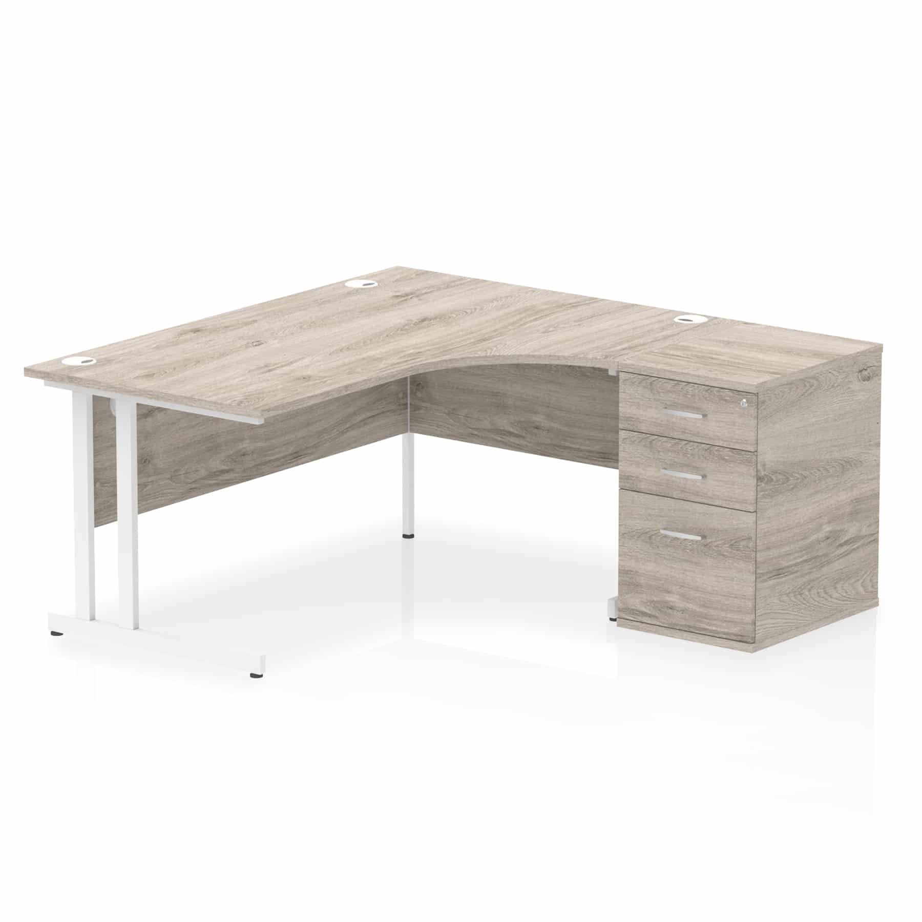 Impulse 1600mm Cantilever Right Crescent Desk Workstation - Image 9