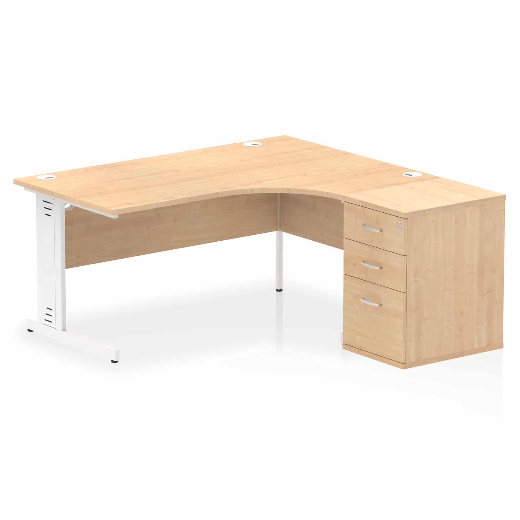 Impulse 1600mm Cable Managed Right Crescent Desk Workstation - Image 15