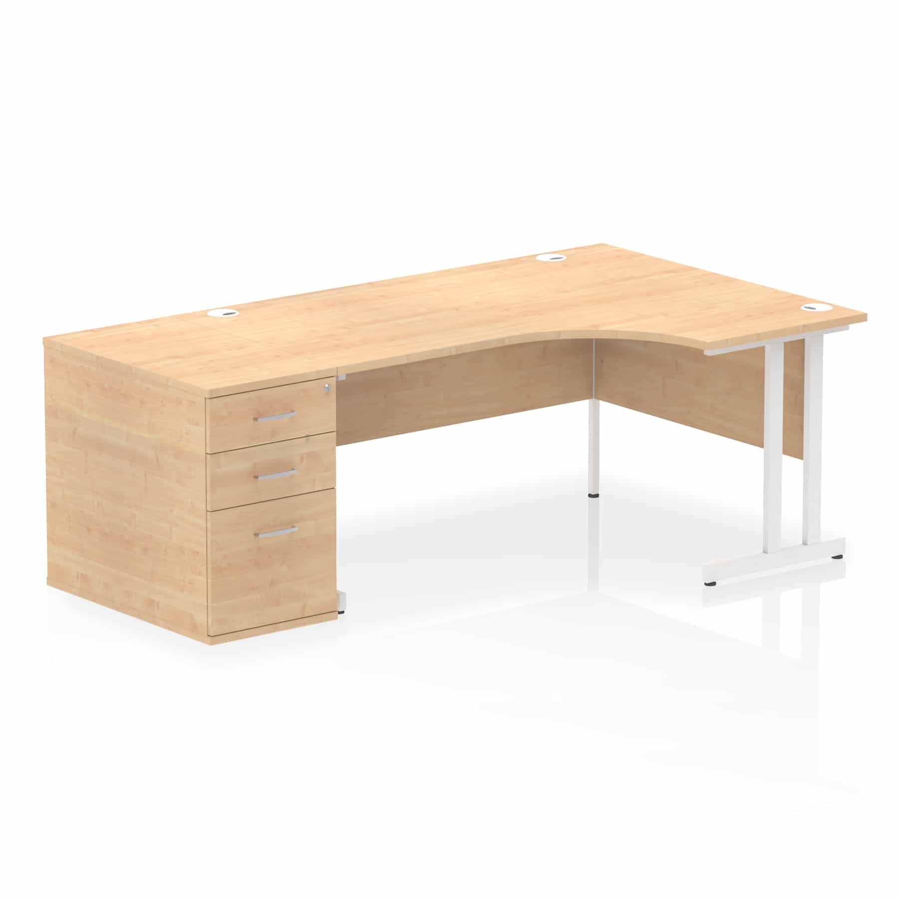Impulse 1600mm Cantilever Right Crescent Desk Workstation - Image 18