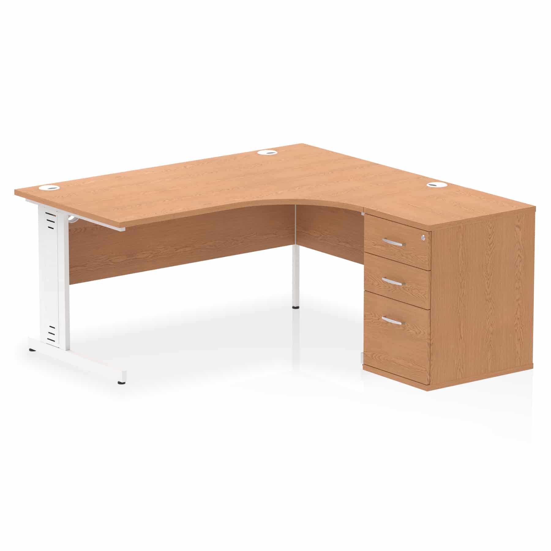 Impulse 1600mm Cable Managed Right Crescent Desk Workstation - Image 21