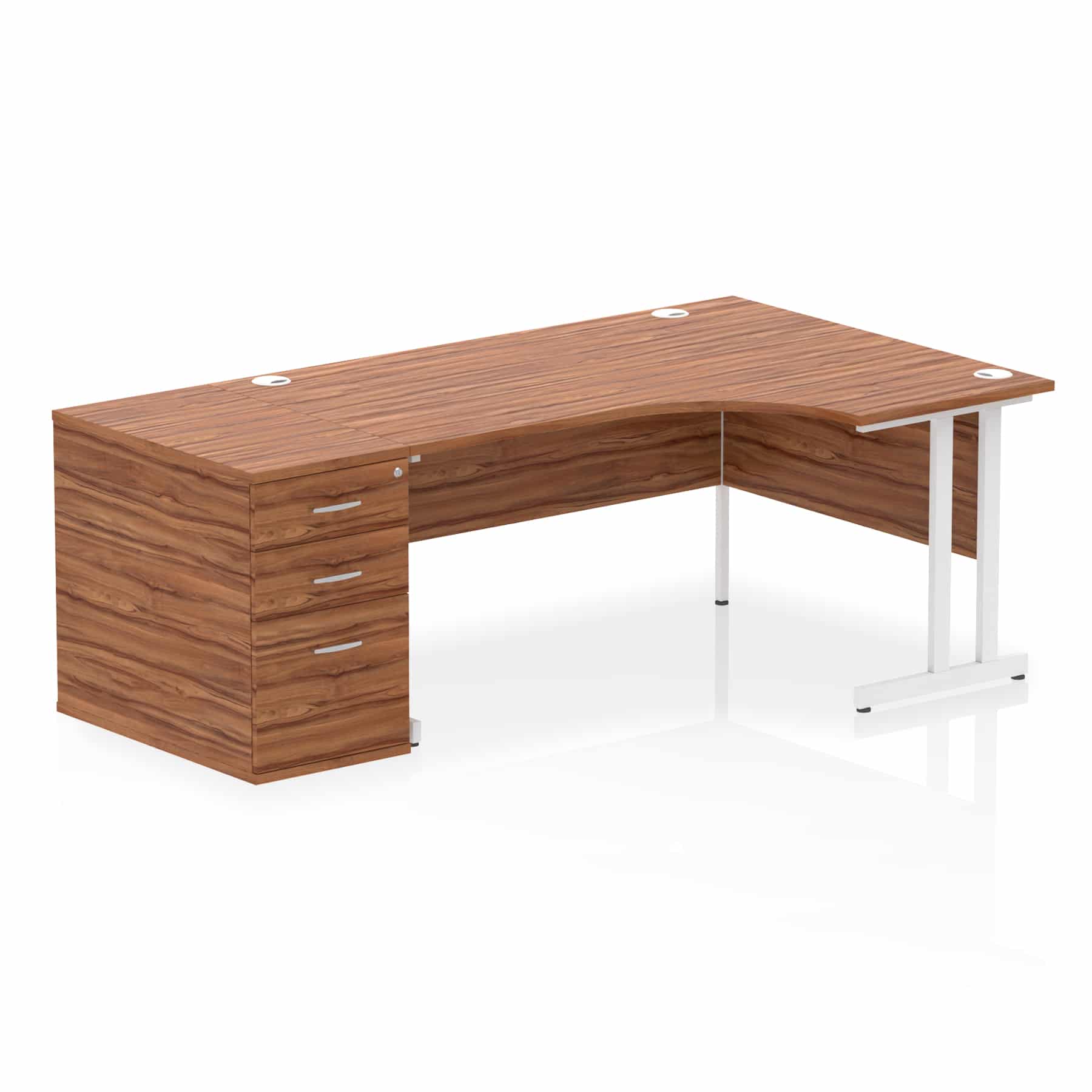 Impulse 1600mm Cantilever Right Crescent Desk Workstation - Image 30