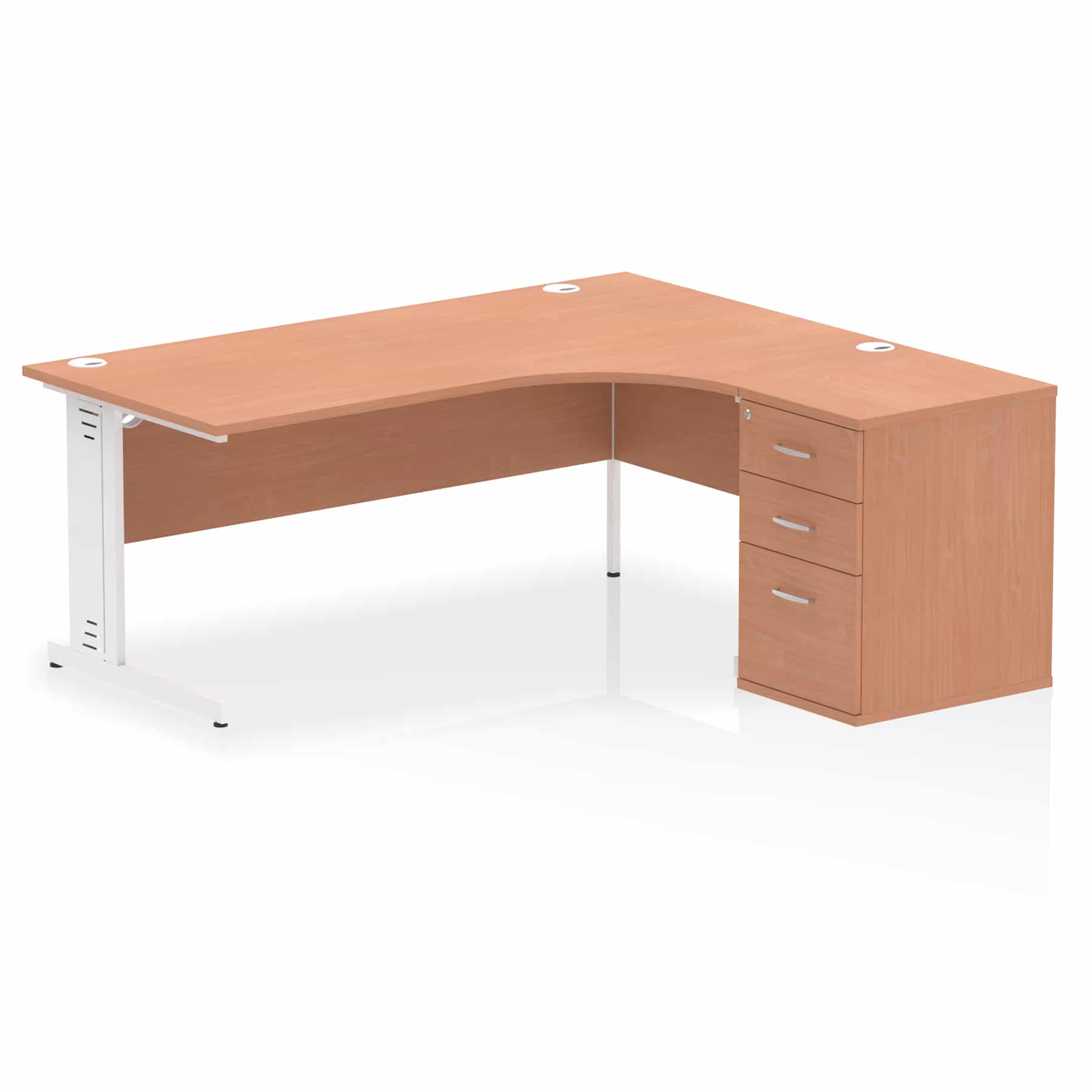 Impulse 1800mm Cable Managed Right Crescent Desk Workstation - Image 3