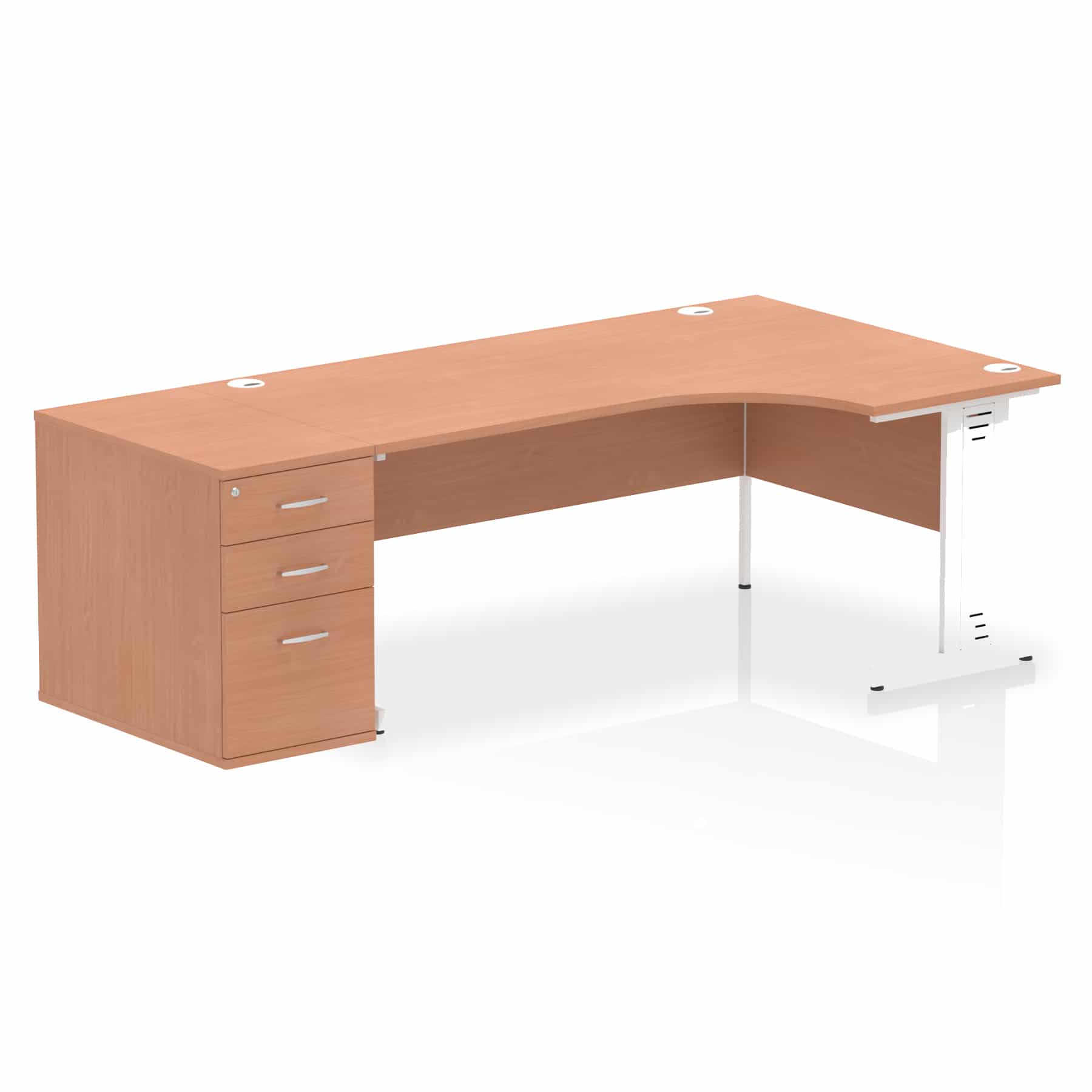 Impulse 1800mm Cable Managed Right Crescent Desk Workstation - Image 6