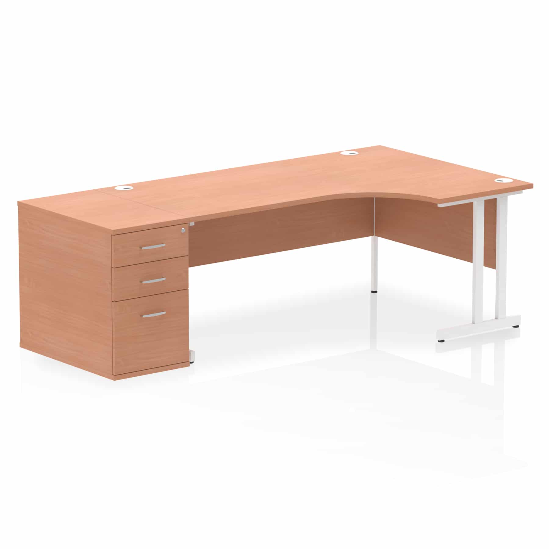 Impulse 1800mm Cantilever Right Crescent Desk Workstation - Image 6