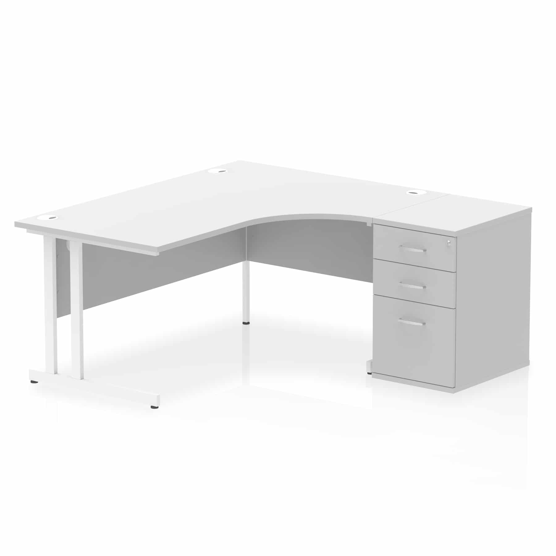 Impulse 1600mm Cantilever Right Crescent Desk Workstation - Image 33