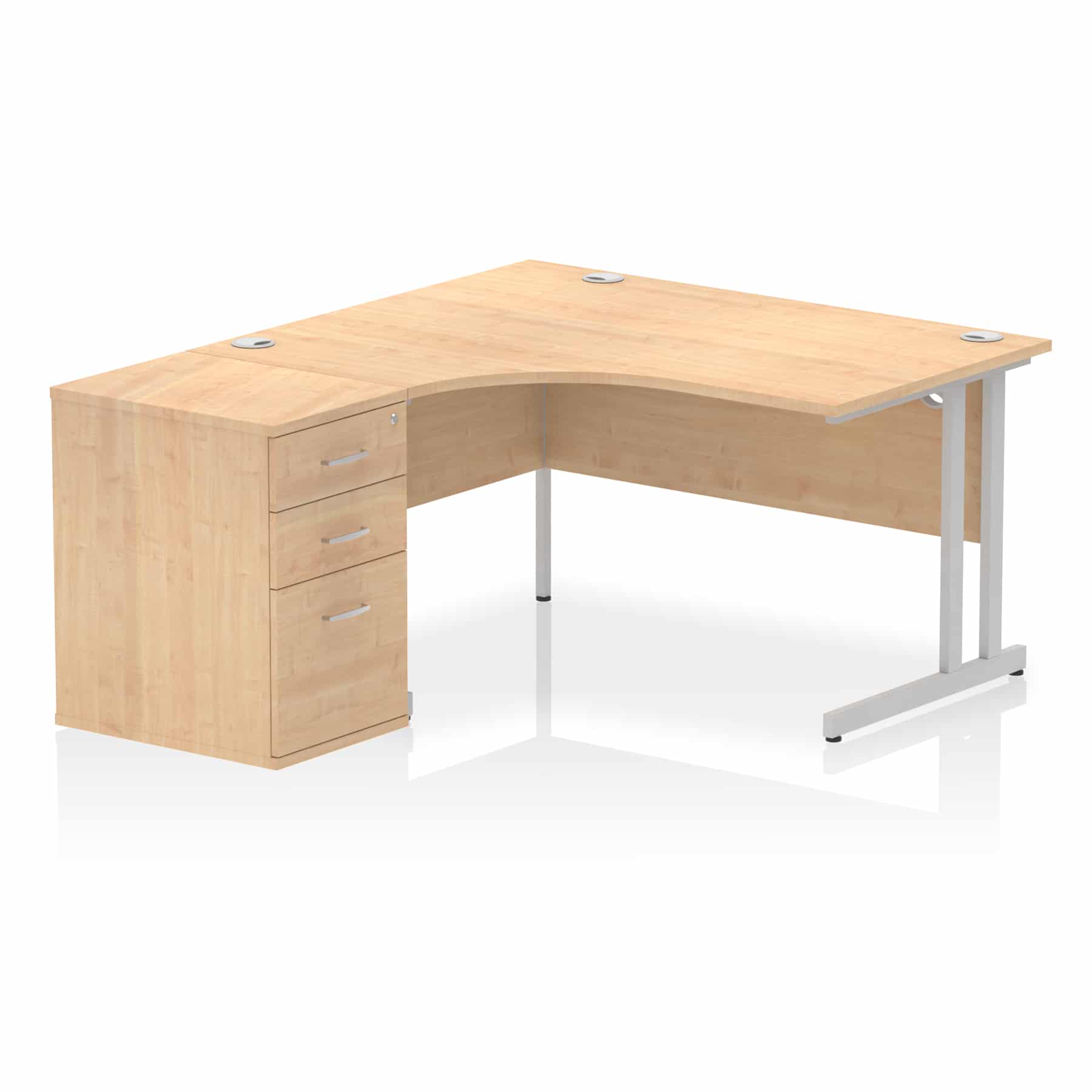 Impulse 1400mm Cantilever Left Crescent Desk Workstation - Image 13