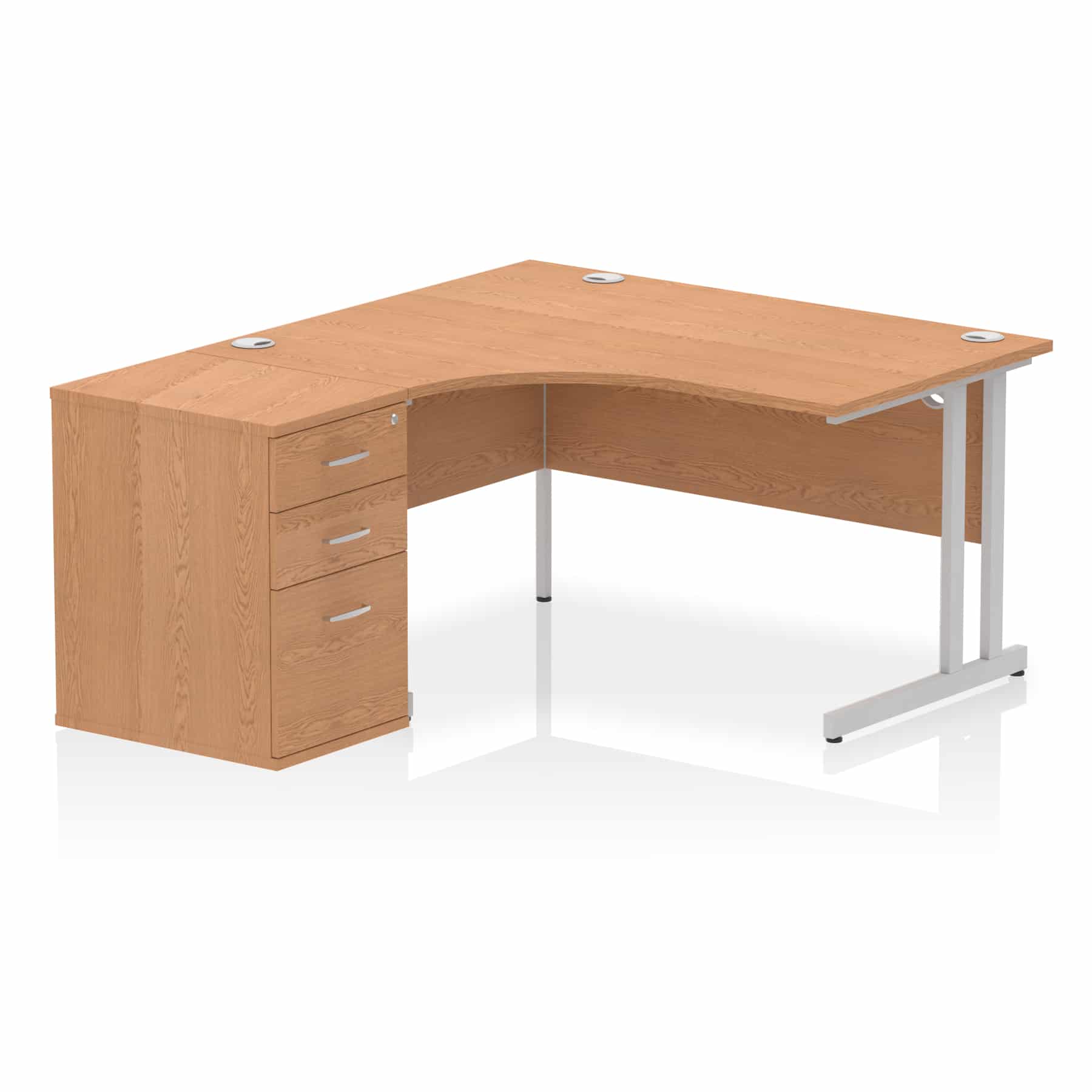 Impulse 1400mm Cantilever Left Crescent Desk Workstation - Image 19