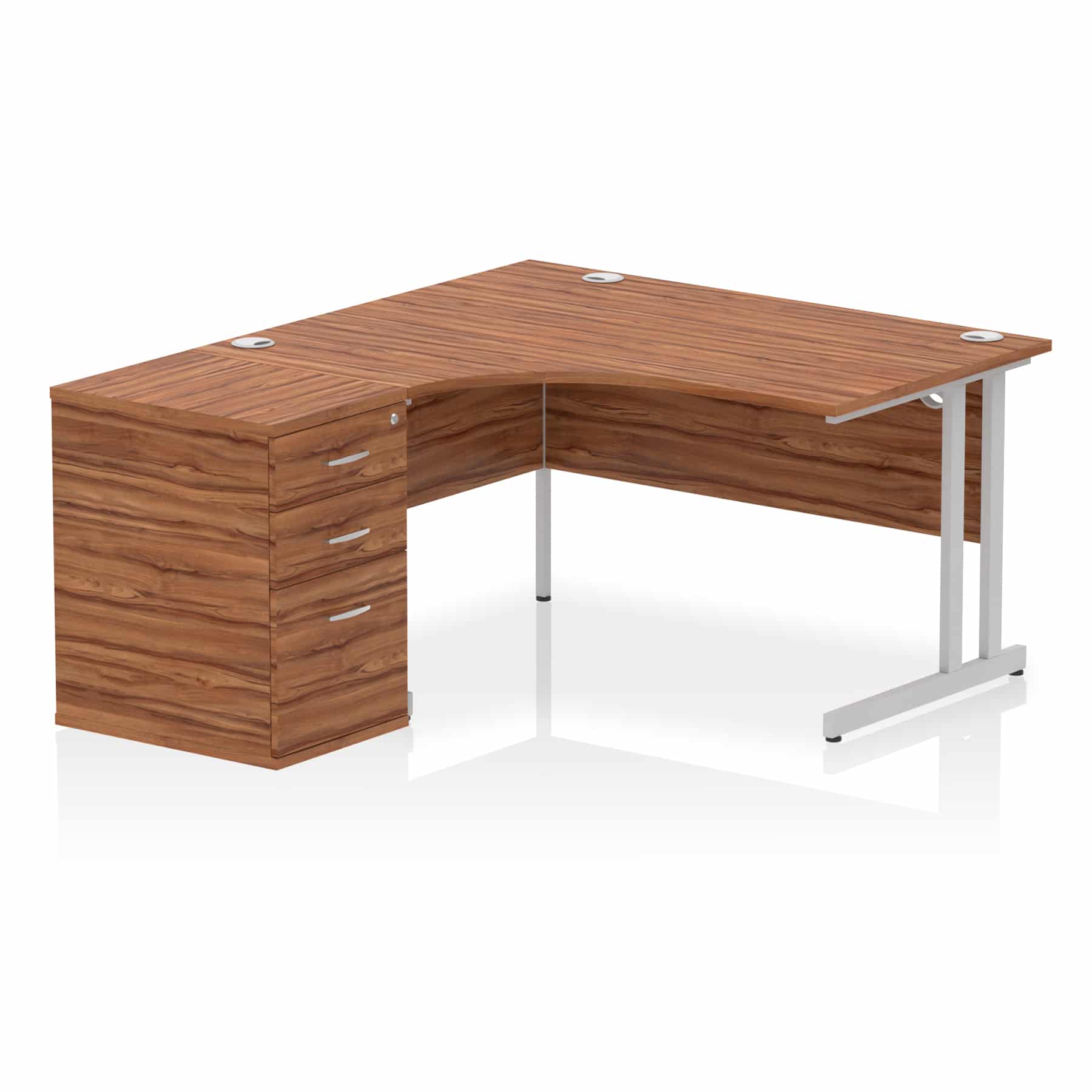 Impulse 1400mm Cantilever Left Crescent Desk Workstation - Image 25
