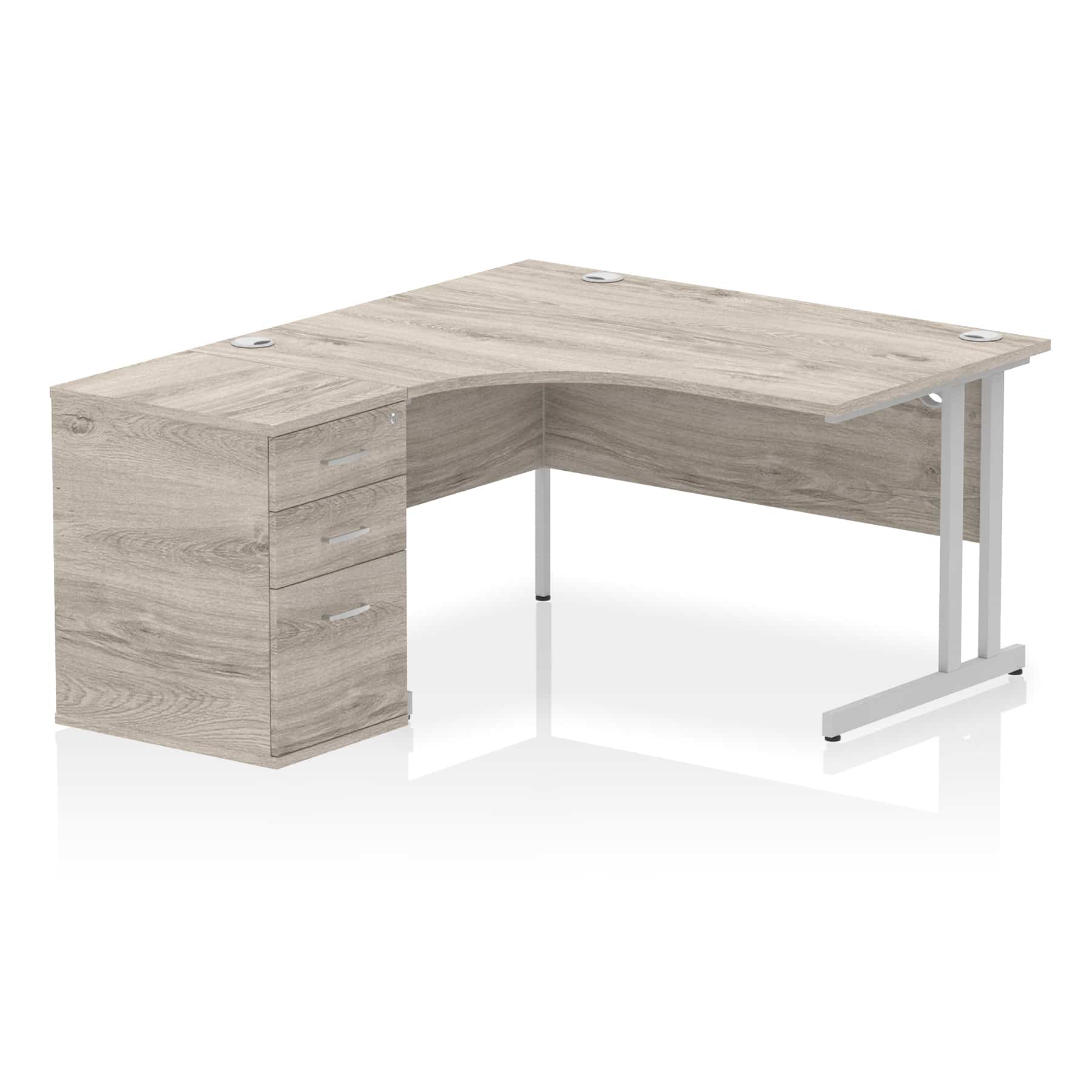 Impulse 1400mm Cantilever Left Crescent Desk Workstation - Image 7
