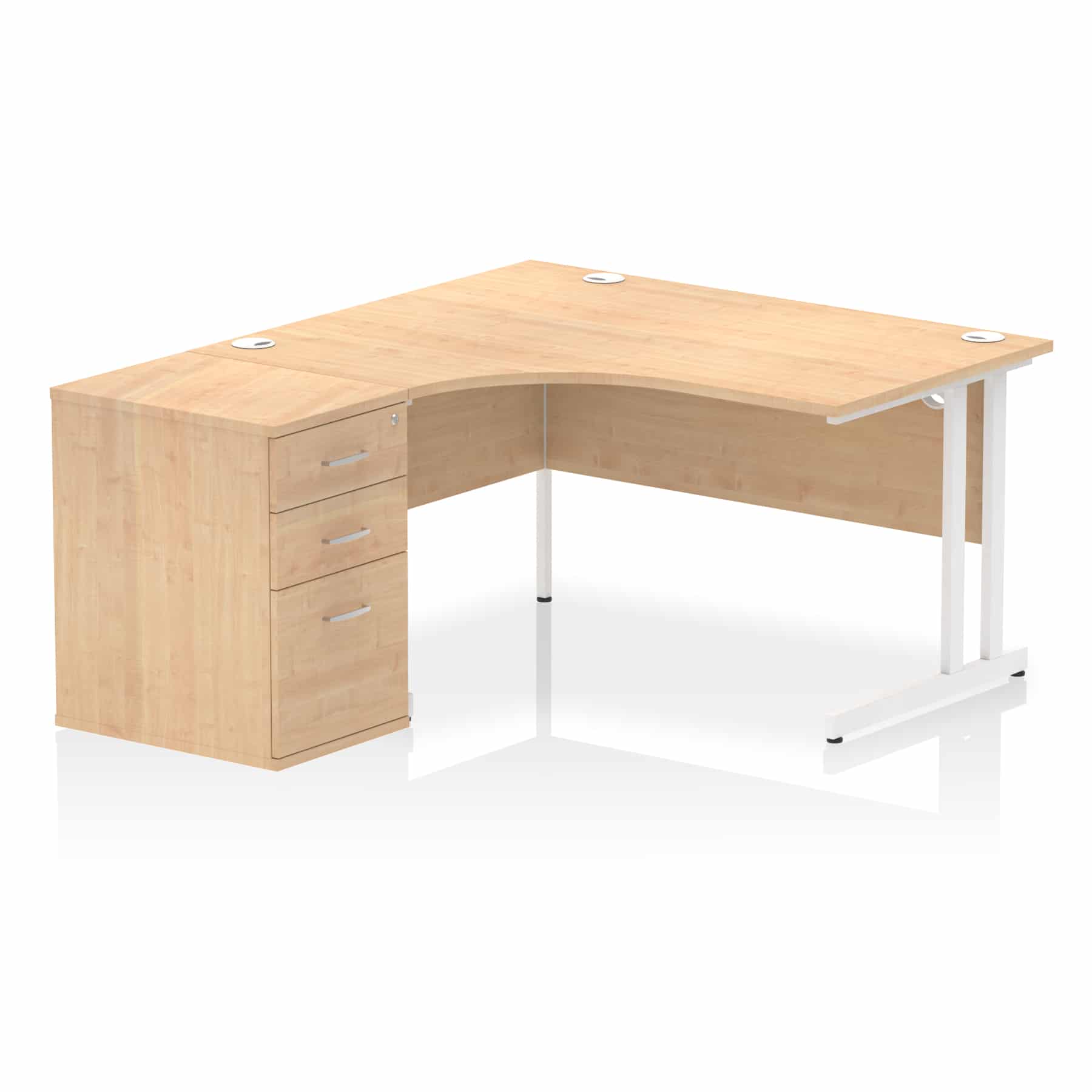Impulse 1400mm Cantilever Left Crescent Desk Workstation - Image 14