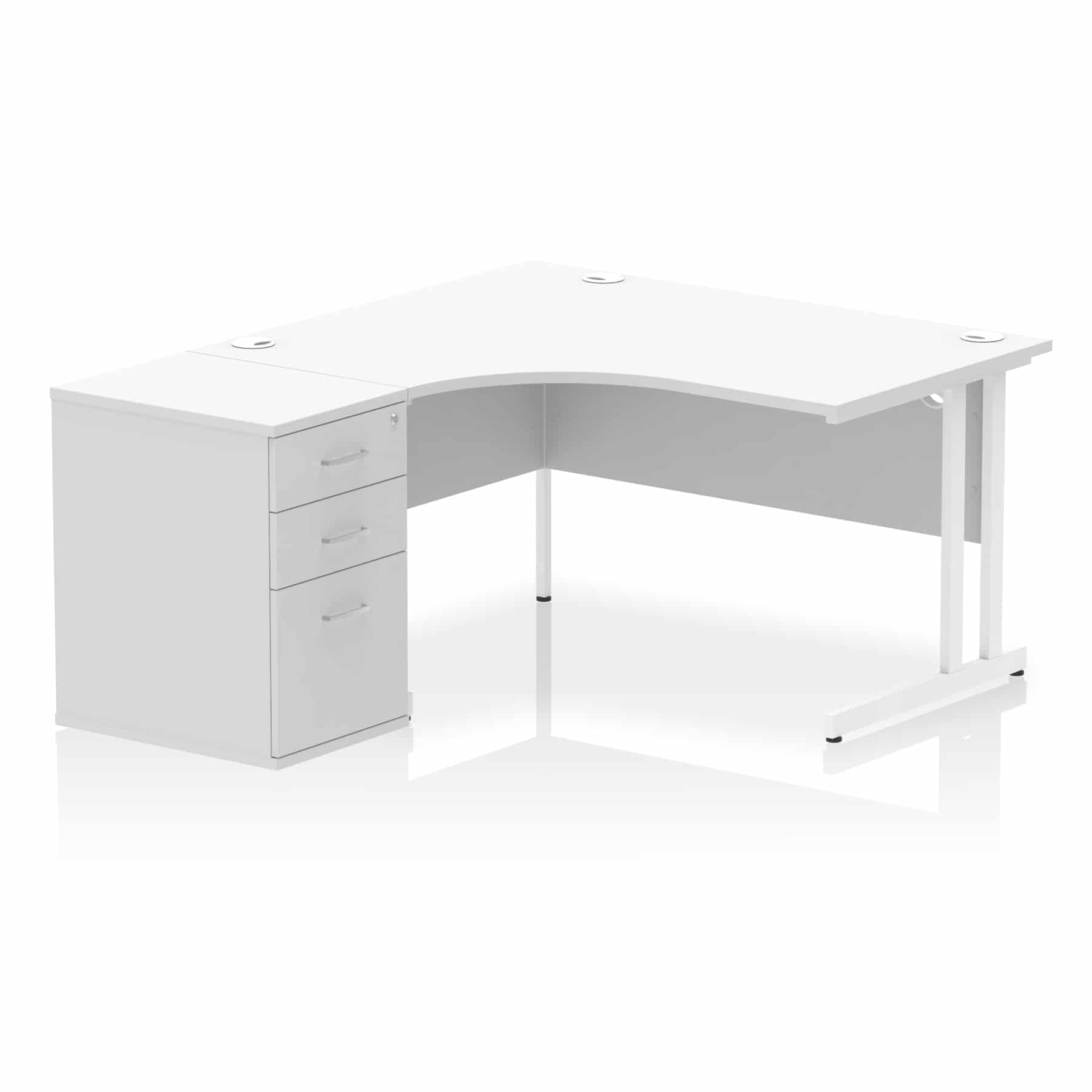 Impulse 1400mm Cantilever Left Crescent Desk Workstation - Image 32