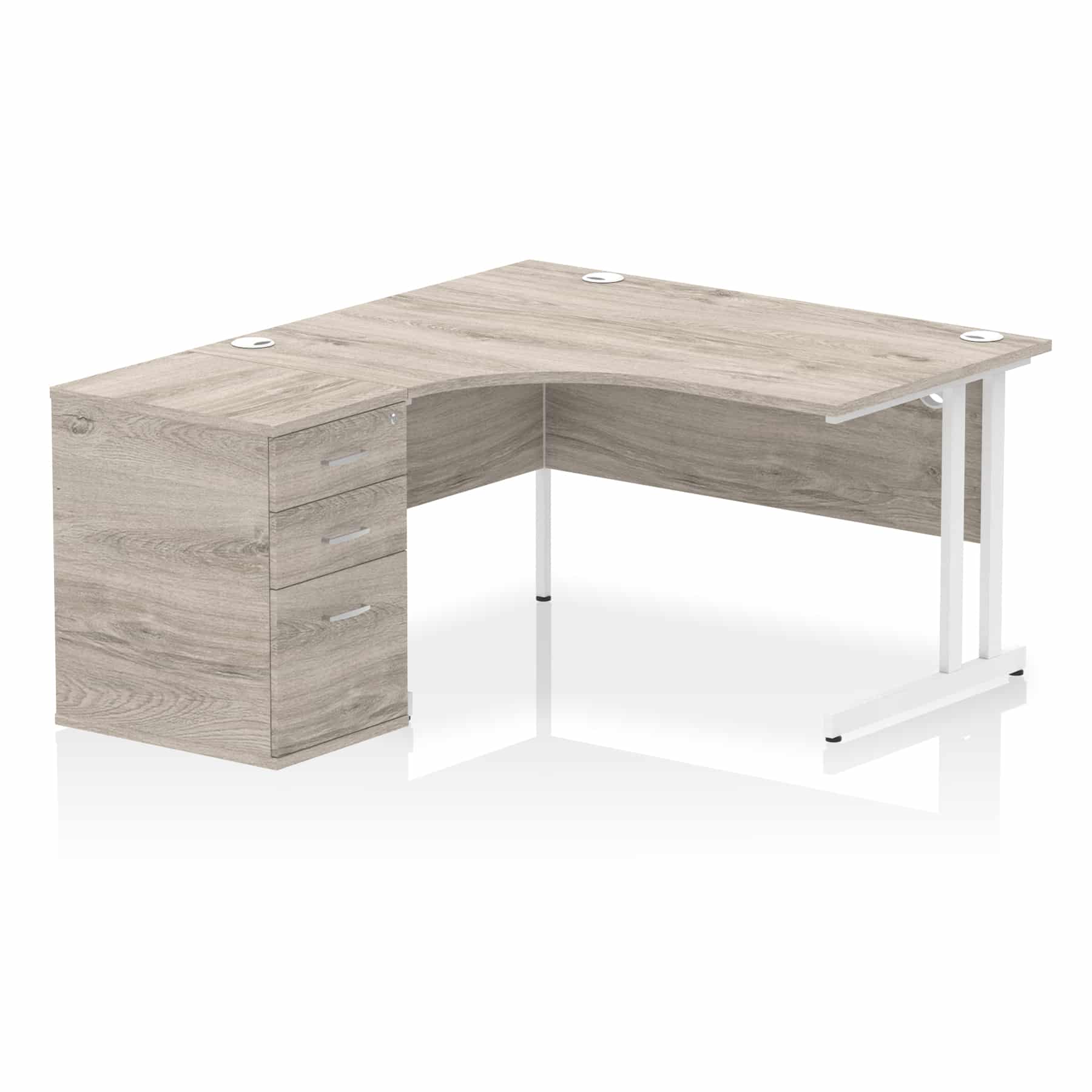 Impulse 1400mm Cantilever Left Crescent Desk Workstation - Image 8