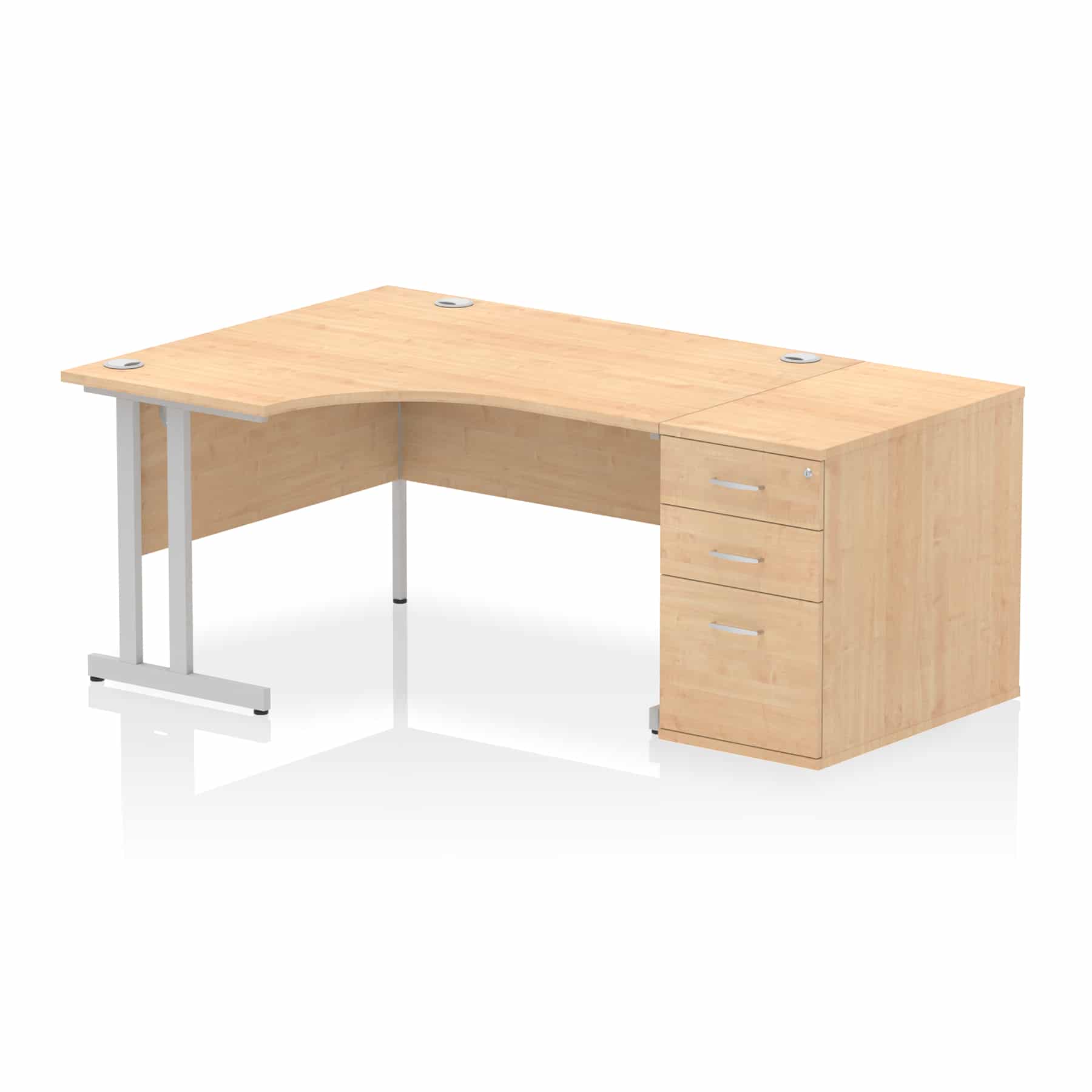 Impulse 1400mm Cantilever Left Crescent Desk Workstation - Image 16