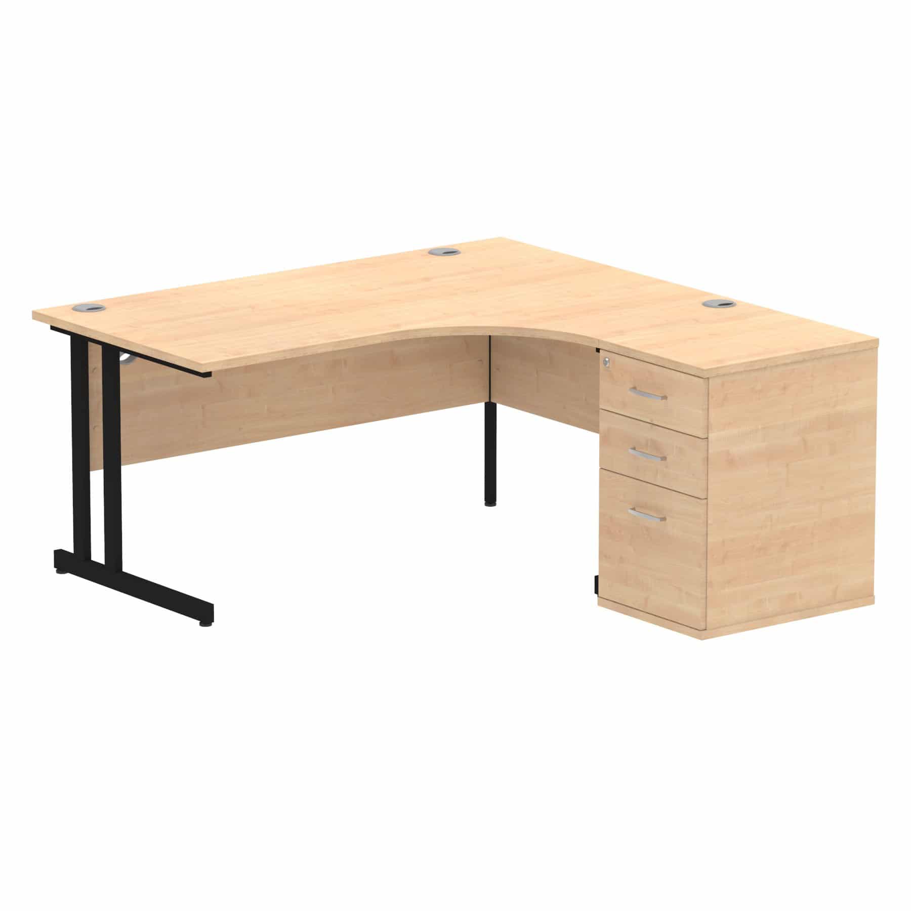 Impulse 1600mm Cantilever Right Crescent Desk Workstation - Image 13