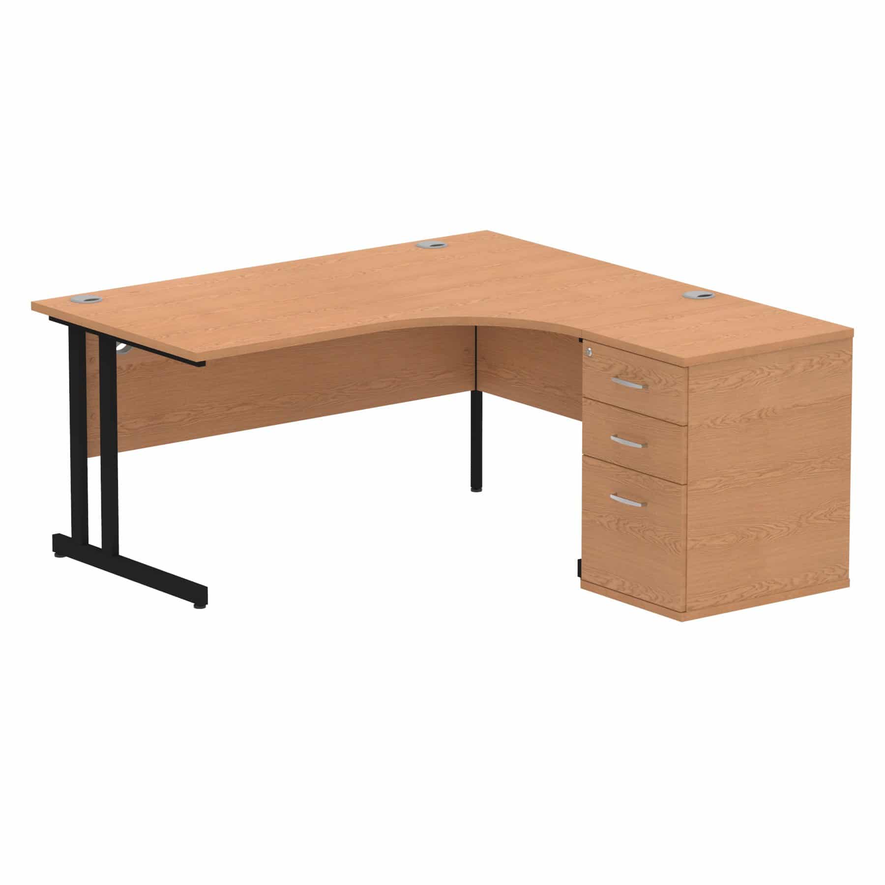 Impulse 1600mm Cantilever Right Crescent Desk Workstation - Image 19