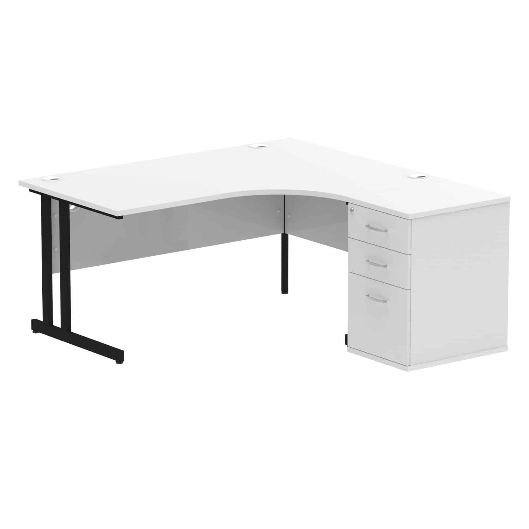 Impulse 1600mm Cantilever Right Crescent Desk Workstation - Image 31