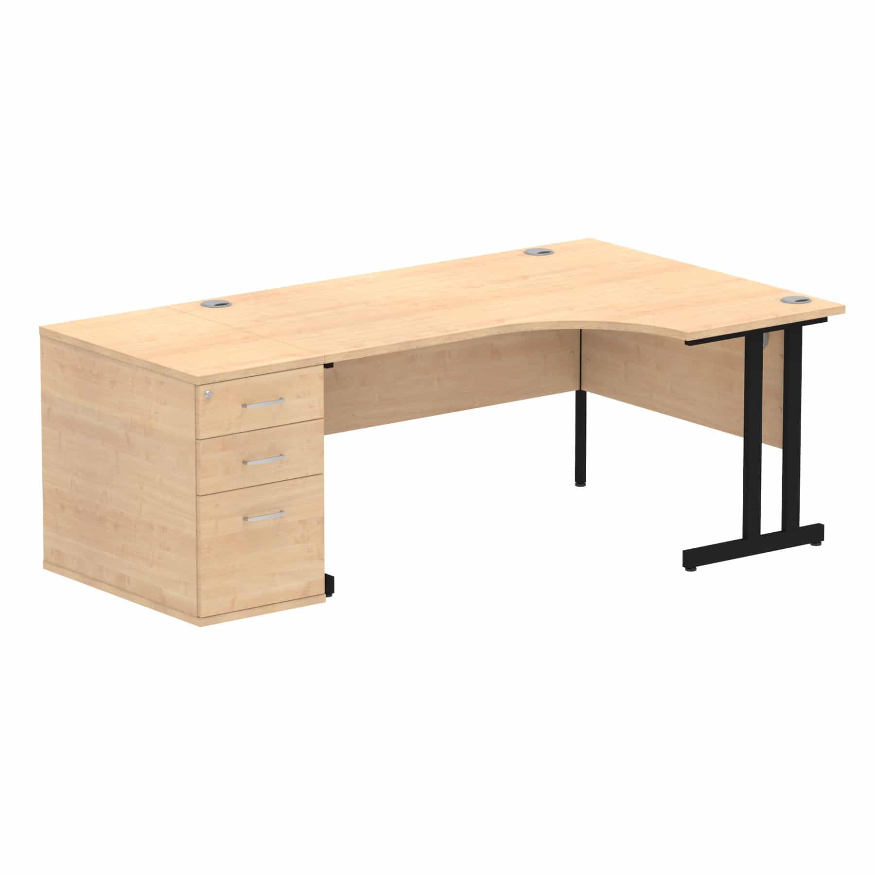 Impulse 1600mm Cantilever Right Crescent Desk Workstation - Image 16